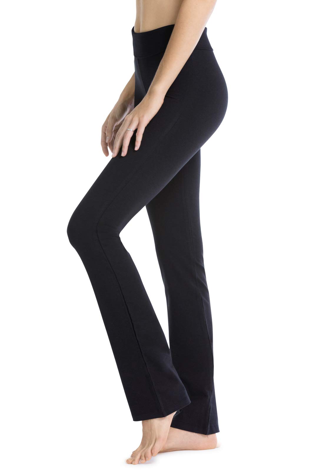 Fishers Finery Women's Organic Cotton Blend Bootcut Yoga Pants - Athletic Casual Stretch Pants for Yoga, Workouts & Everyday Wear