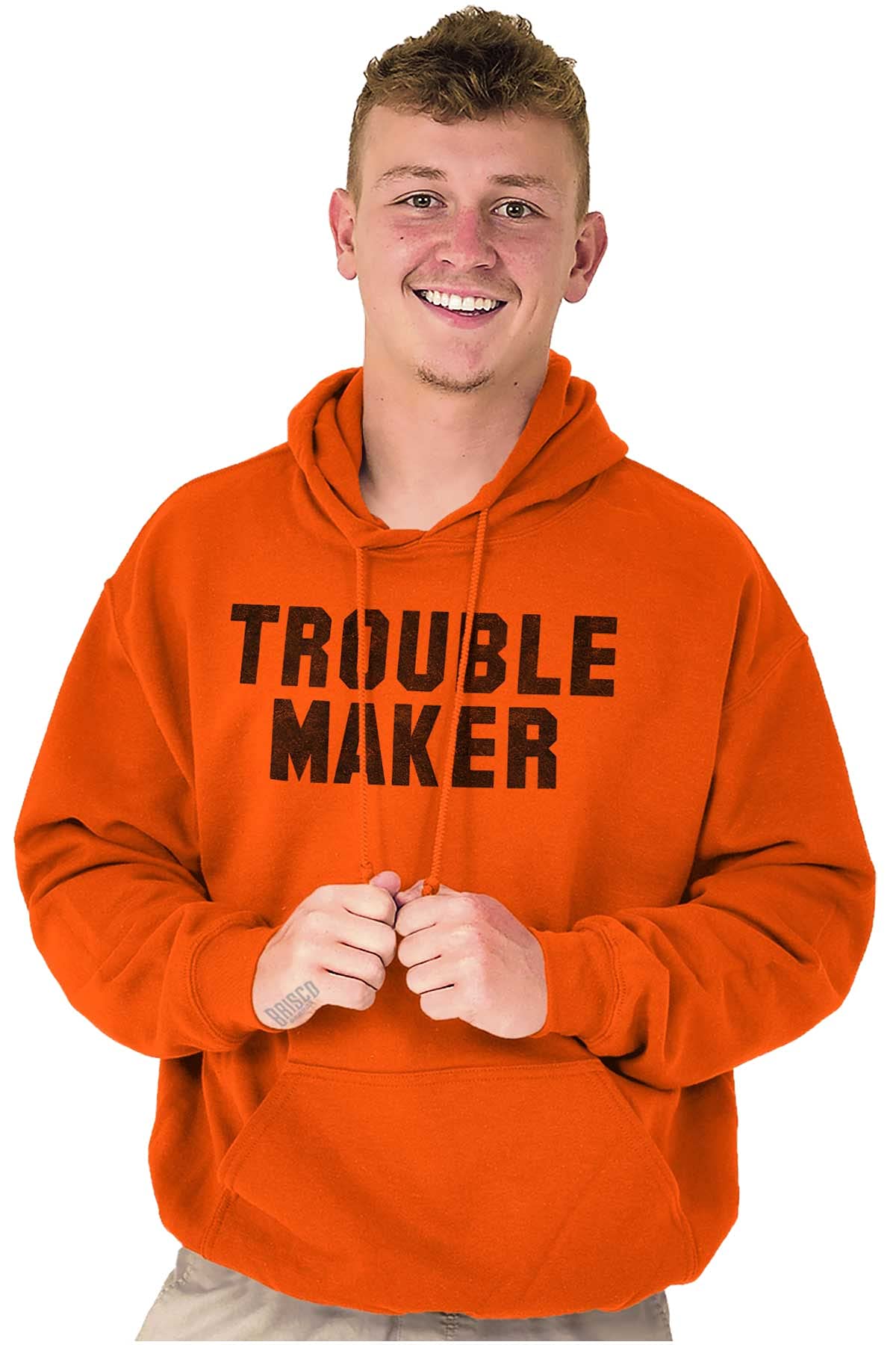 Brisco Brands Trouble Maker Rebel College Party Hoodie Sweatshirt for Women & Men - Comfortable Pullover for Casual Wear, Street Style & Campus Fashion