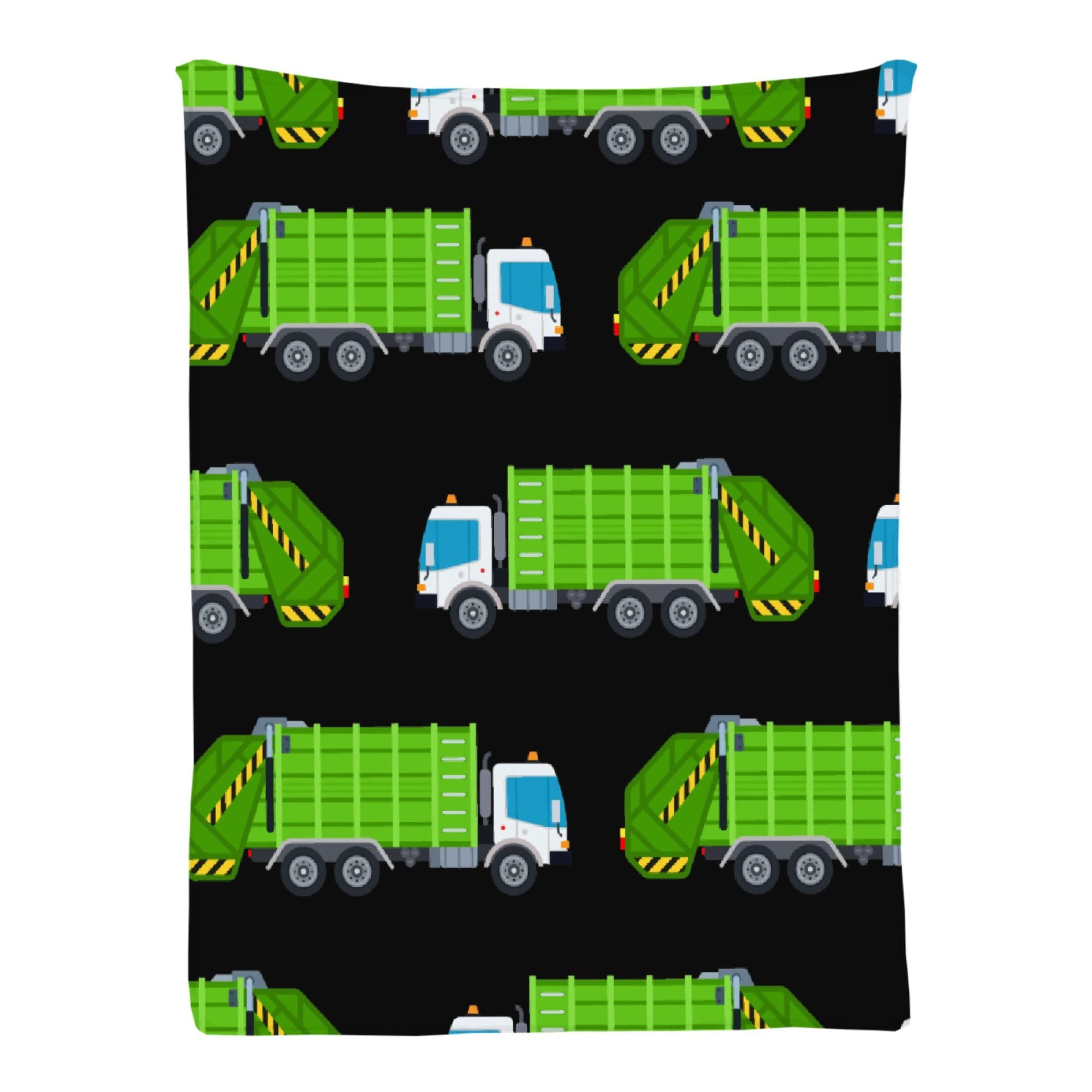 Yakujo Green Garbage Truck Design Lightweight Flannel Fleece Blanket - 120