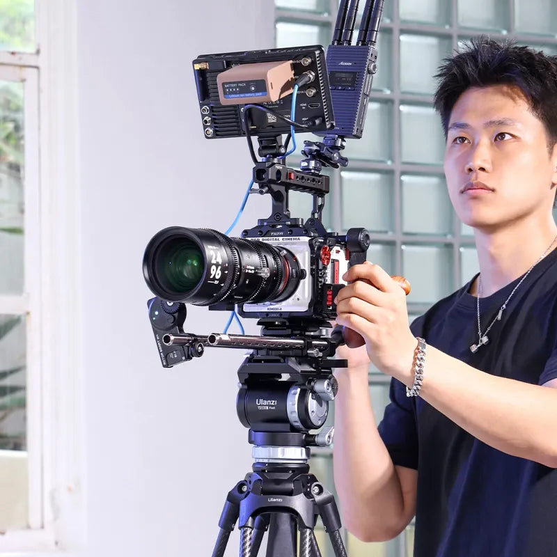 Ulanzi T045 VideoFast Heavy Duty Fluid Head Tripod - Professional 360° Smooth Pan & Tilt for DSLR Cameras, Perfect for Vlogging, Live Streaming & Film Making