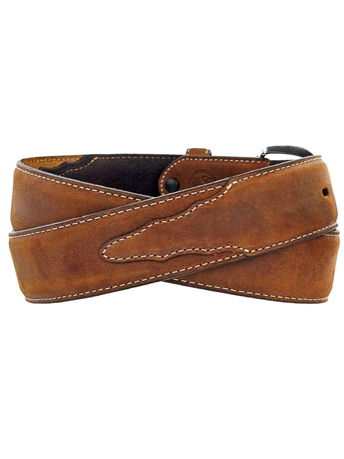 Justin 53709 Classic Western Leather Belt for Men - Genuine Brown Cowhide with Buckle - Perfect for Cowboy Boots, Jeans & Western Fashion Outfits