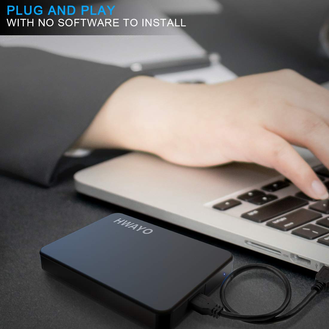 120GB Ultra Slim Portable External Hard Drive - USB 3.0 HDD Storage for PC, Laptop, MacBook - Fast Data Transfer, Plug & Play - Perfect for Work, Travel & Backup