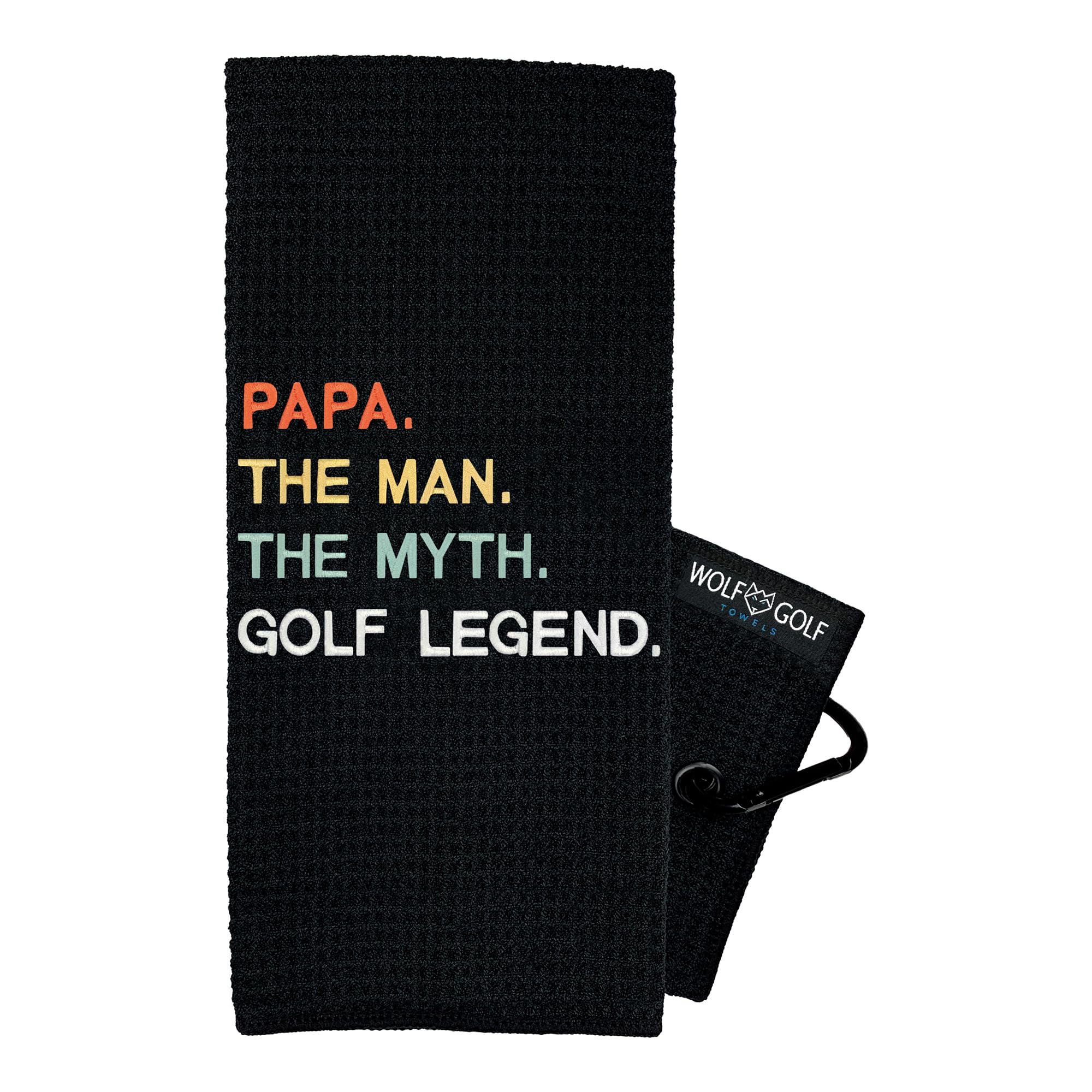 Wolf Golf Towels - Premium Embroidered Funny Golf Towel for Men | Golf Accessories & Unique Gifts for Golfers | Perfect for Course, Practice & Golf Tournaments