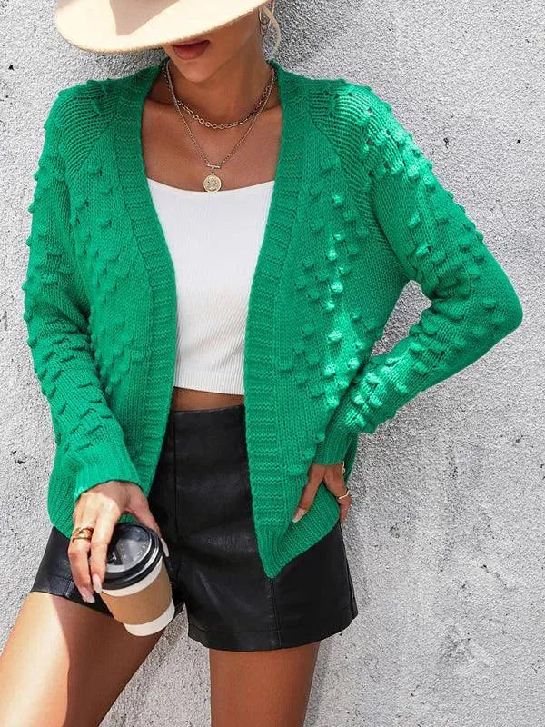 3D Pattern Cardigan Sweater for Women - Cozy Knit Open Front Long Sleeve Wrap - Perfect for Fall, Winter & Layering Outfits