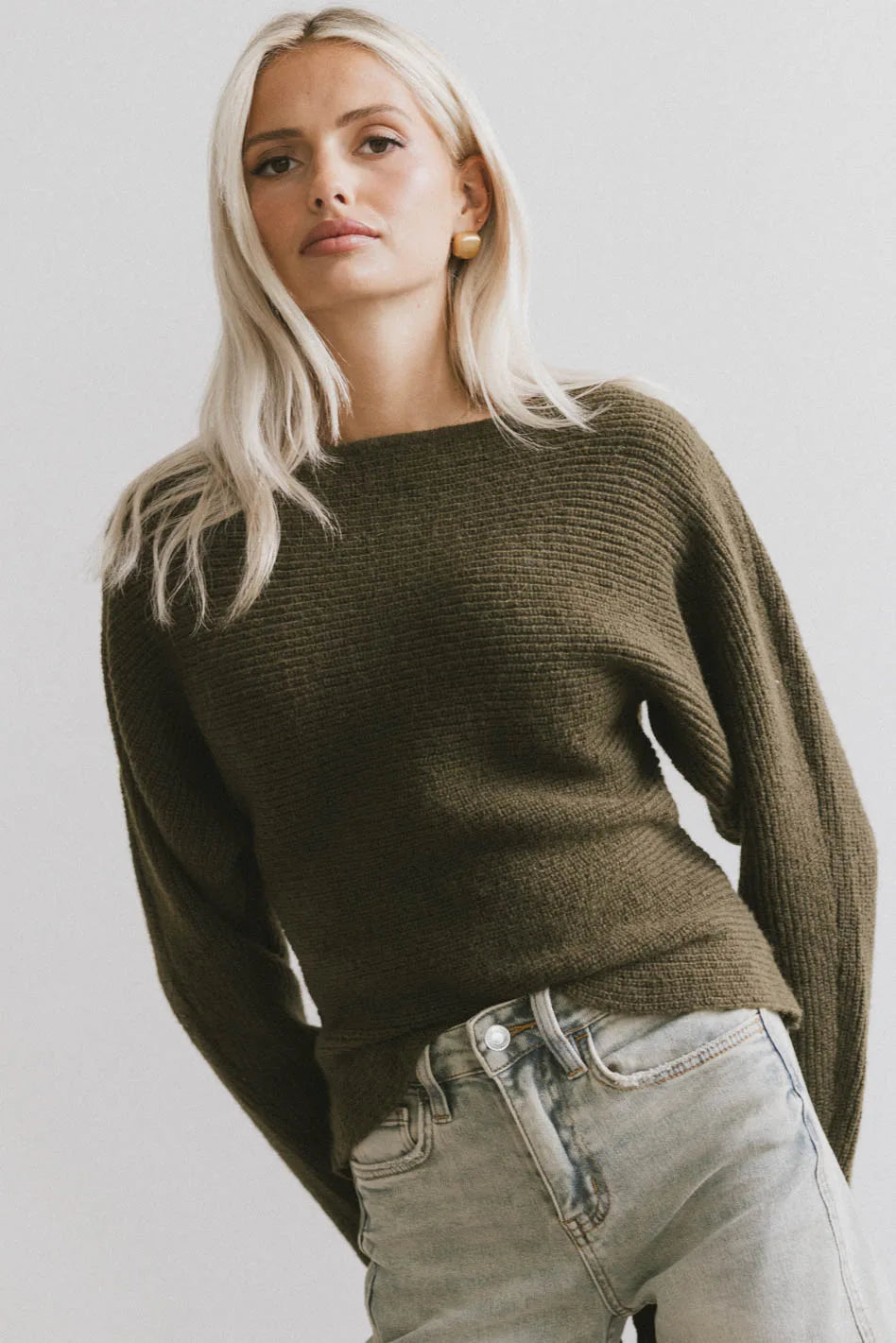 Azura Knit Sweater Women's Green Pullover | Soft Comfortable Winter Casual Wear | Perfect for Office, Date Night & Weekend Outings