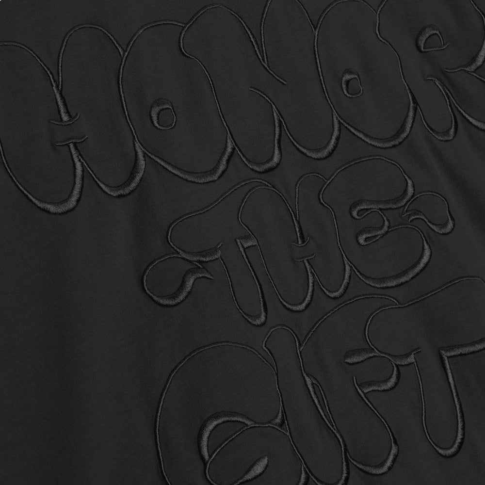 HONOR THE GIFT AMP'D UP TEE Black Men's Graphic T-Shirt - Casual Streetwear for Music Lovers & Concert Goers