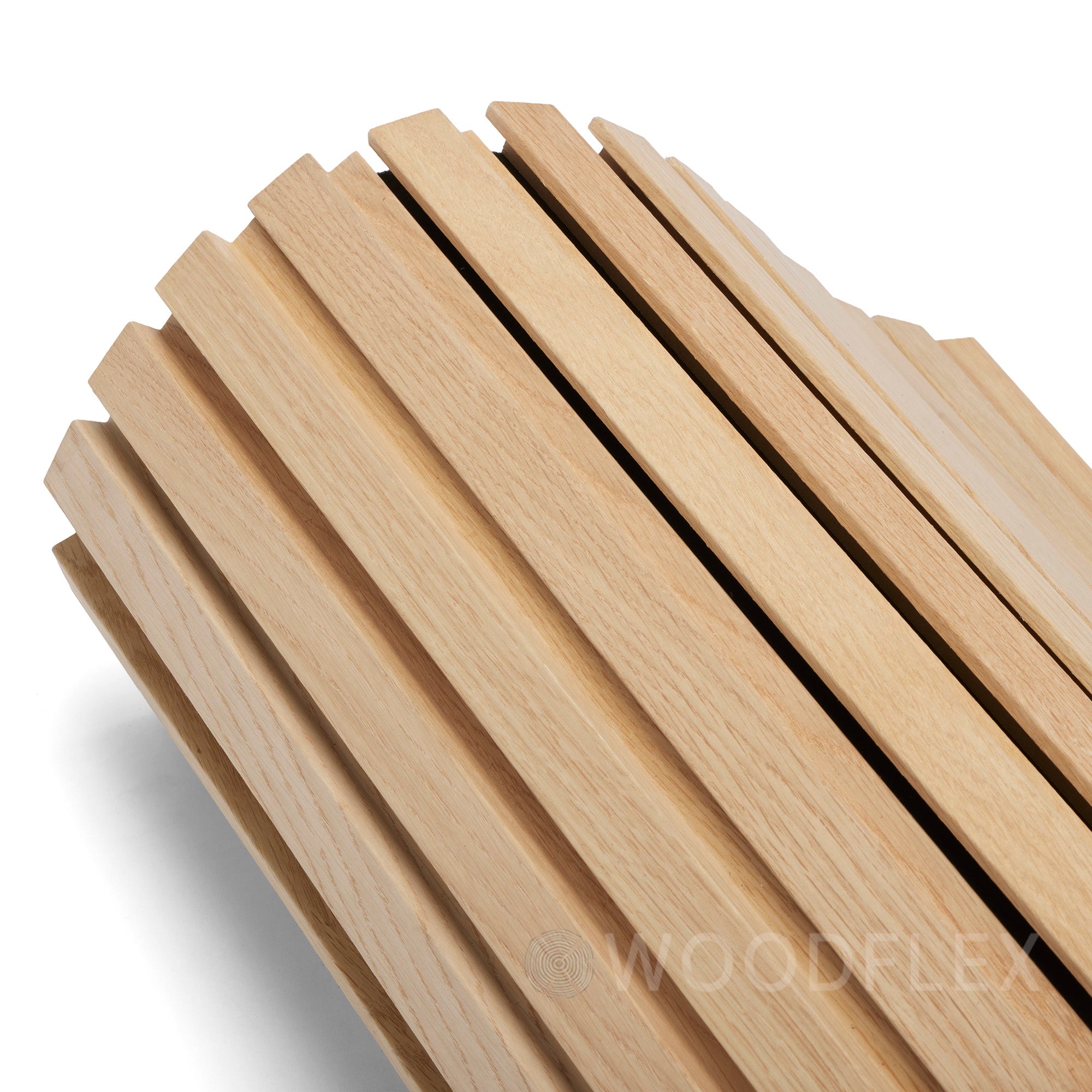 Premium WOODFLEX Z-Style Acoustic Wood Slat Panel - 3-Sided Full Wrap Oak Veneer - 2700mm x 600mm - Soundproof Wall Panels for Home Theater, Office & Recording Studio