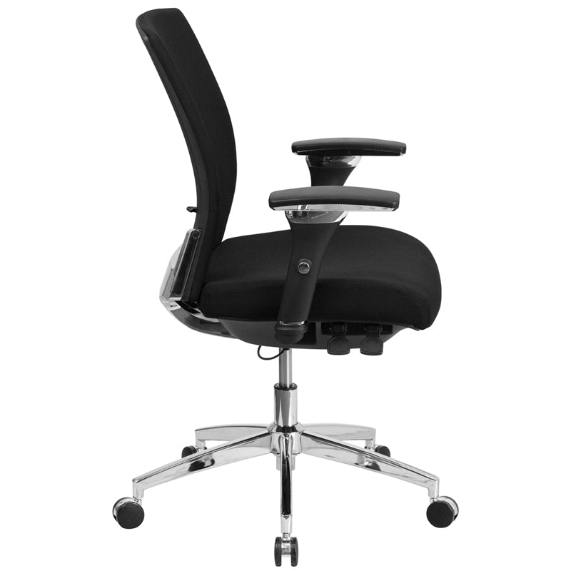 HERCULES Series 24/7 Heavy Duty 300 lb Capacity Black Fabric Ergonomic Office Chair with Seat Slider - Perfect for Long Work Hours, Gaming, and Home Office Use
