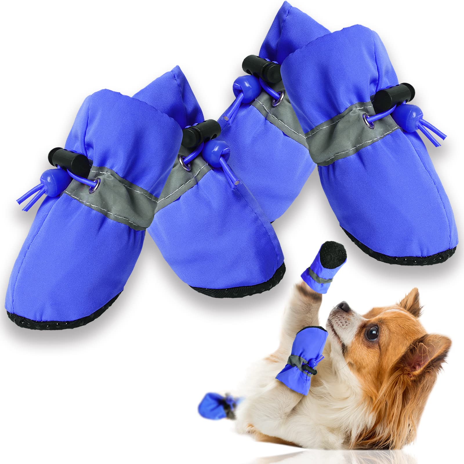 Waterproof Dog Boots for Winter - Anti-Slip Paw Protectors for Small & Medium Dogs | Pet Snow Shoes for Walking, Hiking & Outdoor Adventures