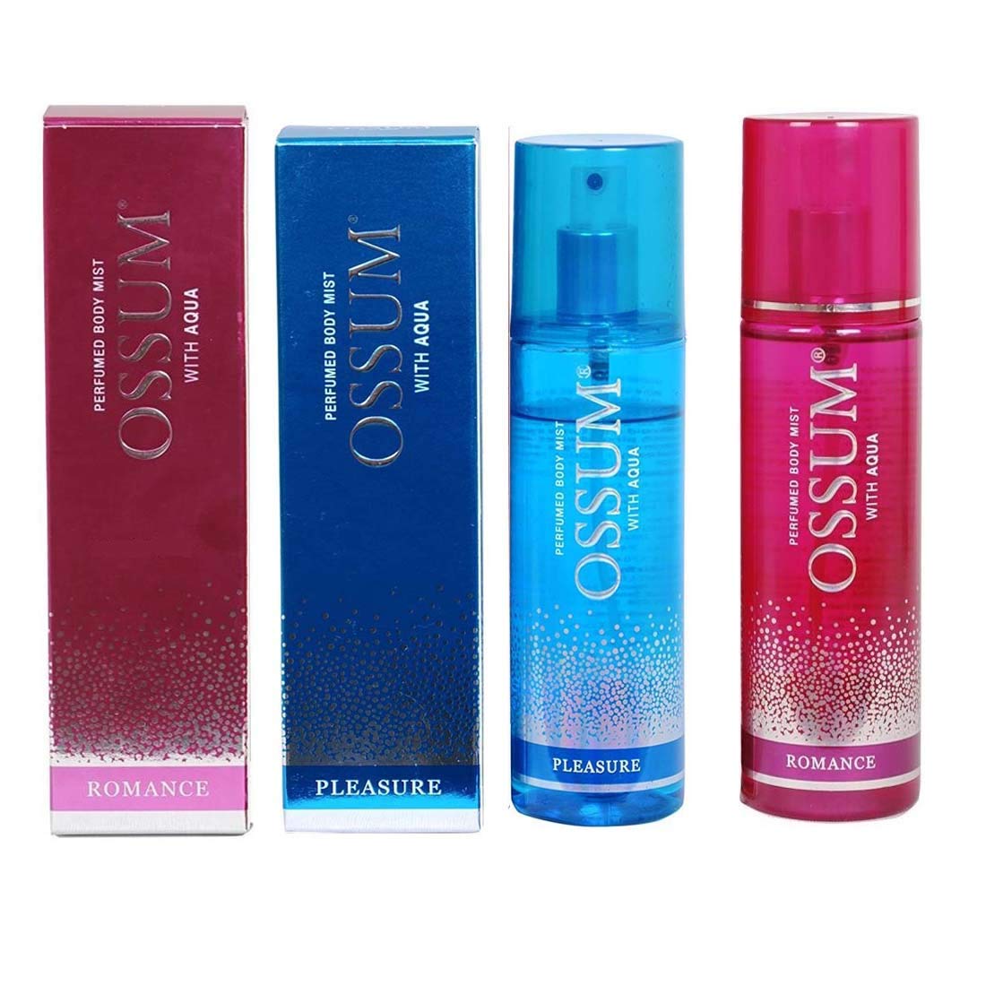Ossume Romance & Pleasure Body Perfume Mist Set - 2 Pack (115ml Each) | Long-Lasting Fragrance Deodorant Spray for Men & Women | Perfect for Date Night, Gym & Daily Freshness