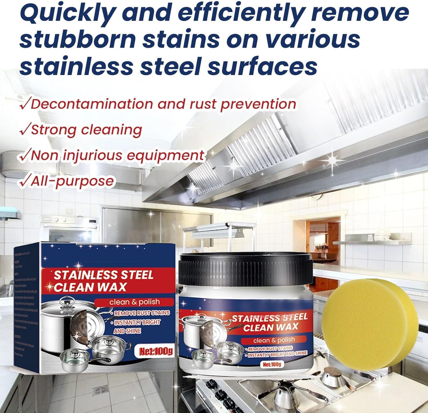 Magic Nano-Technology Stainless Steel Cleaning Wax & Polish - Safe for Ovens, Sinks & Greasy Surfaces | Residue-Free Formula | Perfect for Kitchen Appliances & Stainless Steel Maintenance (2-Pack)