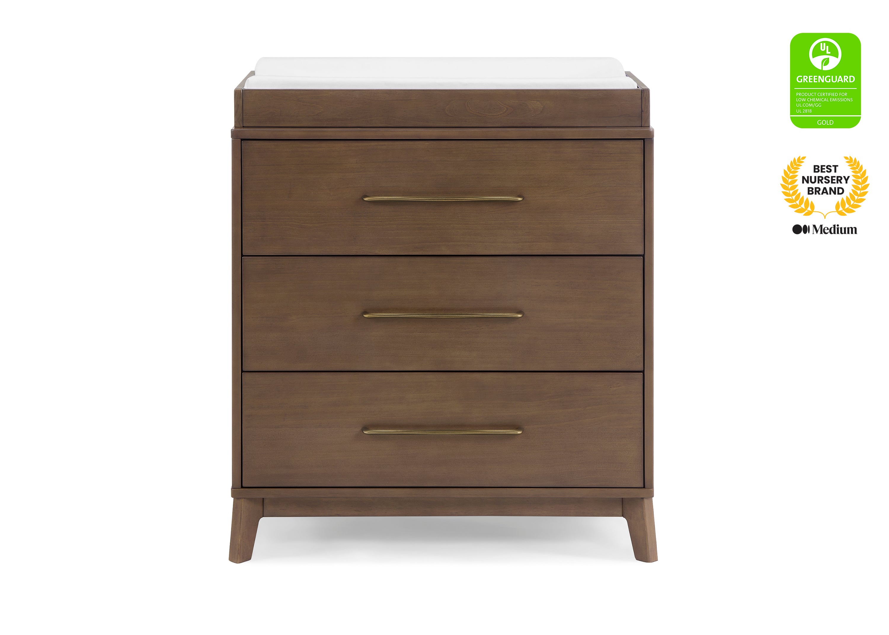 Spencer 3 Drawer Baby Dresser with Changing Table Top & Safety Interlocking Drawers - Perfect for Nursery Organization & Diaper Changing Station