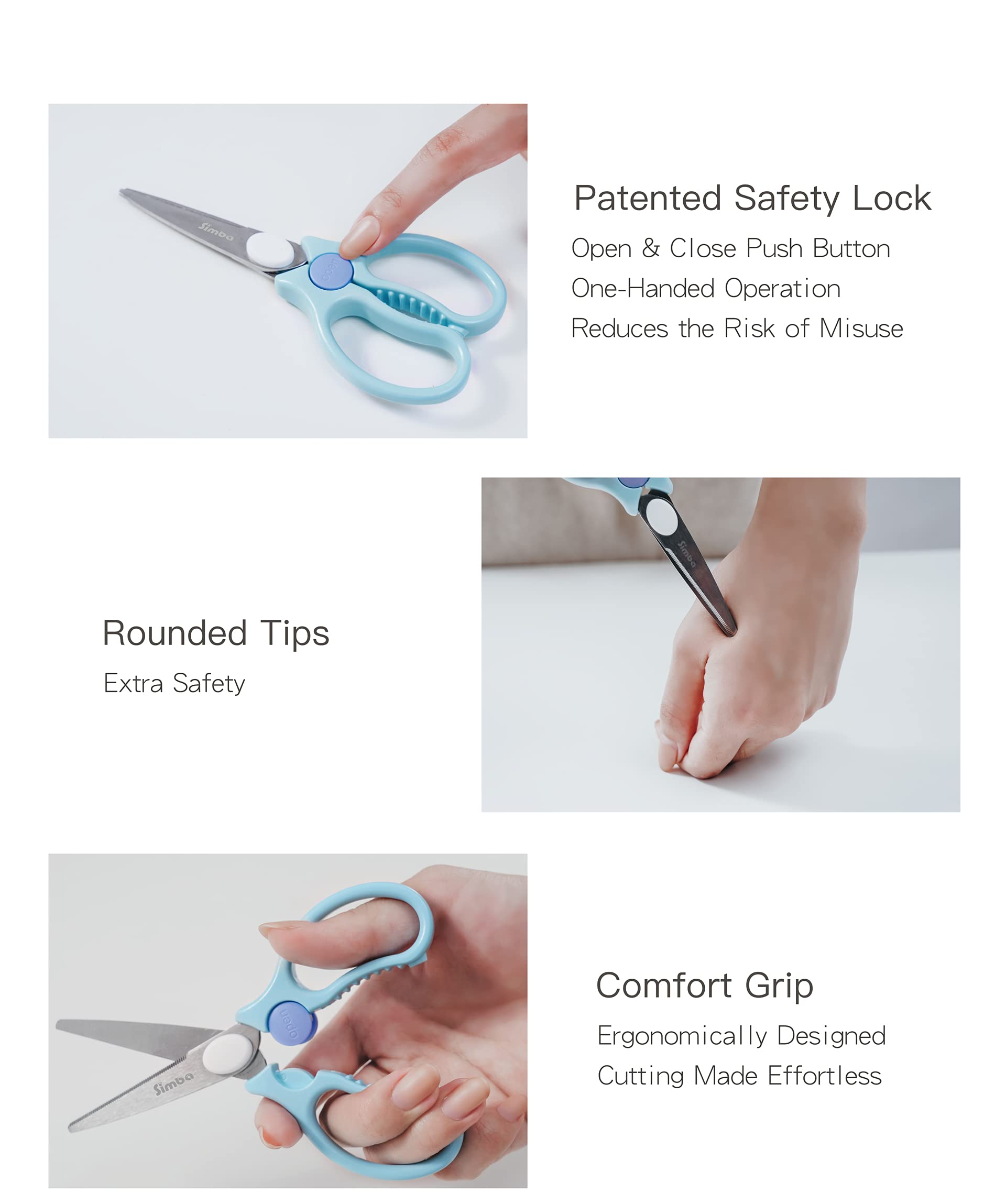 Premium Portable Safety Food Scissors - Sharp Stainless Steel Blades, BPA-Free, Easy to Clean (Blue) | Perfect for Baby Food, Travel, Camping & Kitchen Use