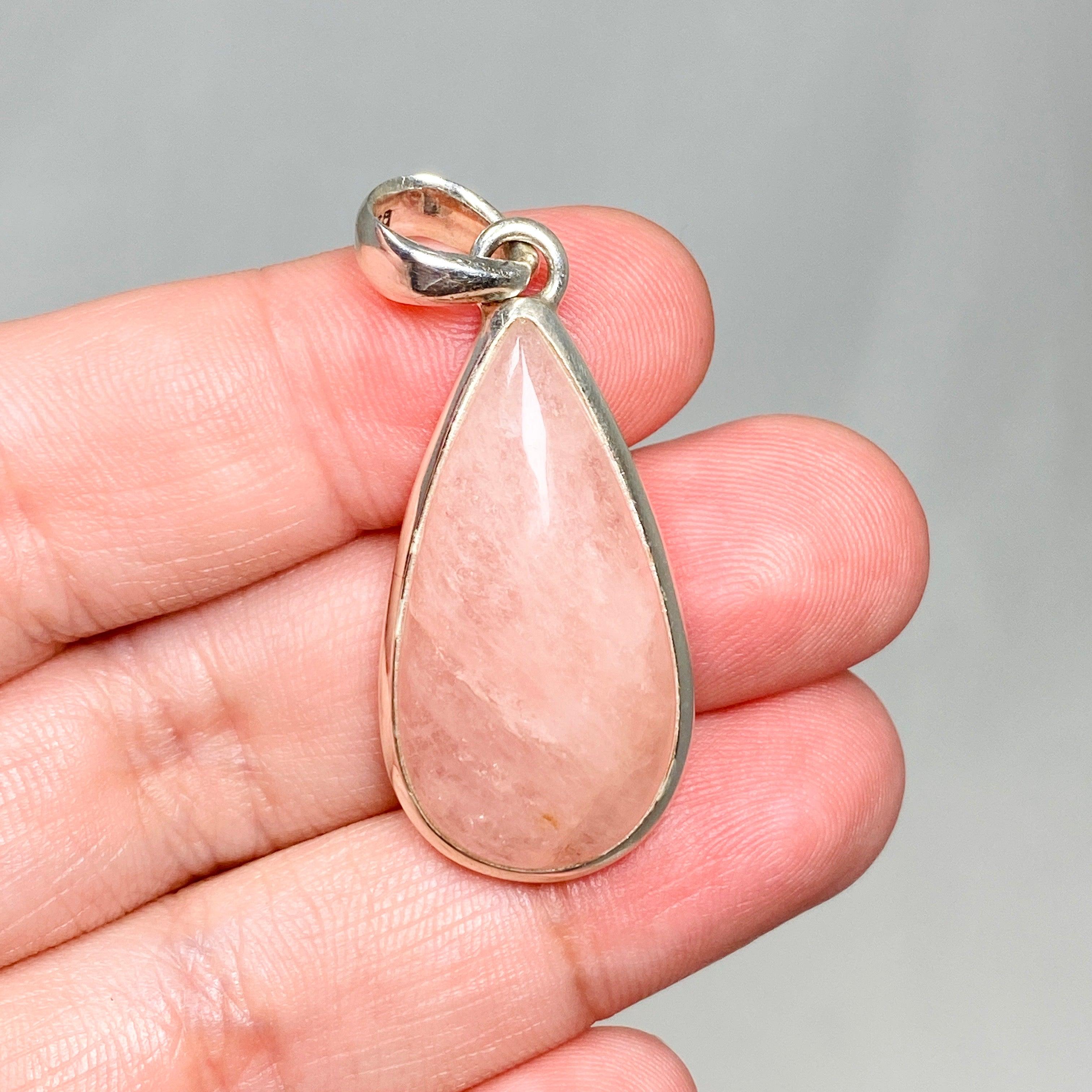 Morganite Teardrop Pendant Necklace - 14K Rose Gold Gemstone Jewelry for Women | Perfect for Weddings, Anniversaries & Romantic Gifts