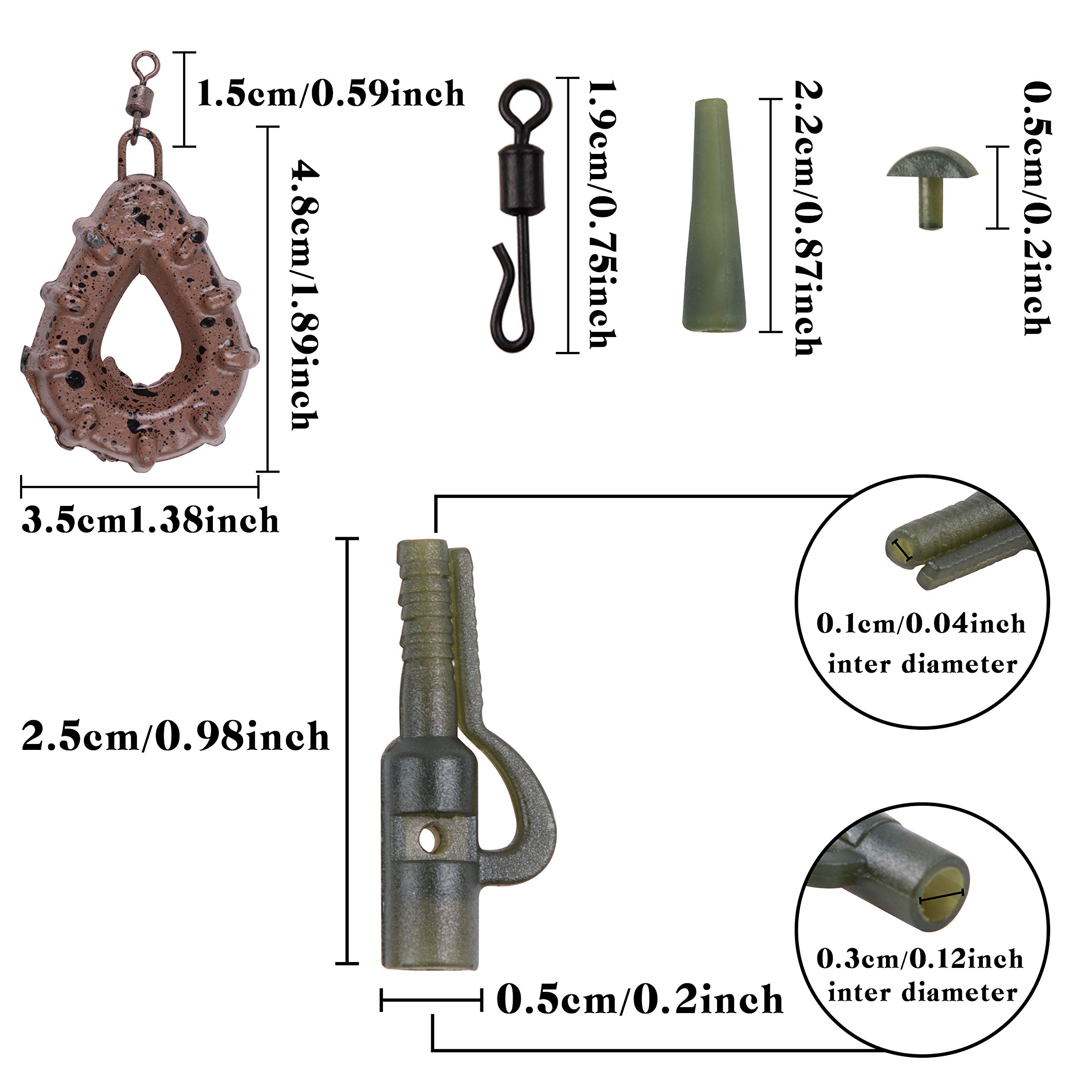 Carp Fishing Rigs Kit with Sinkers & Hooks for Freshwater Angling