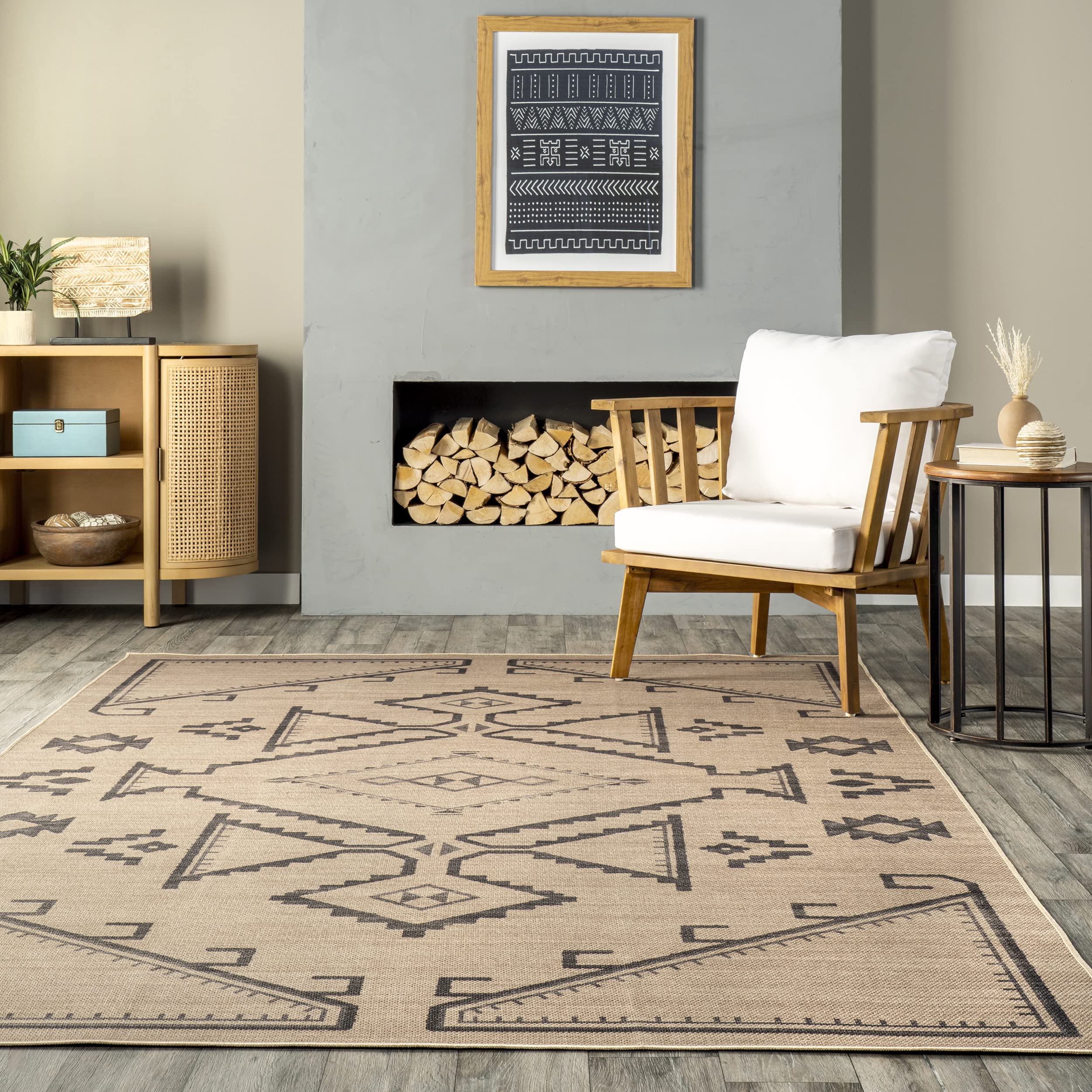 nuLOOM Lauren Liess Audriana Washable Jute Area Rug 8x10 Natural - Perfect for Living Room, Bedroom & Boho Home Decor