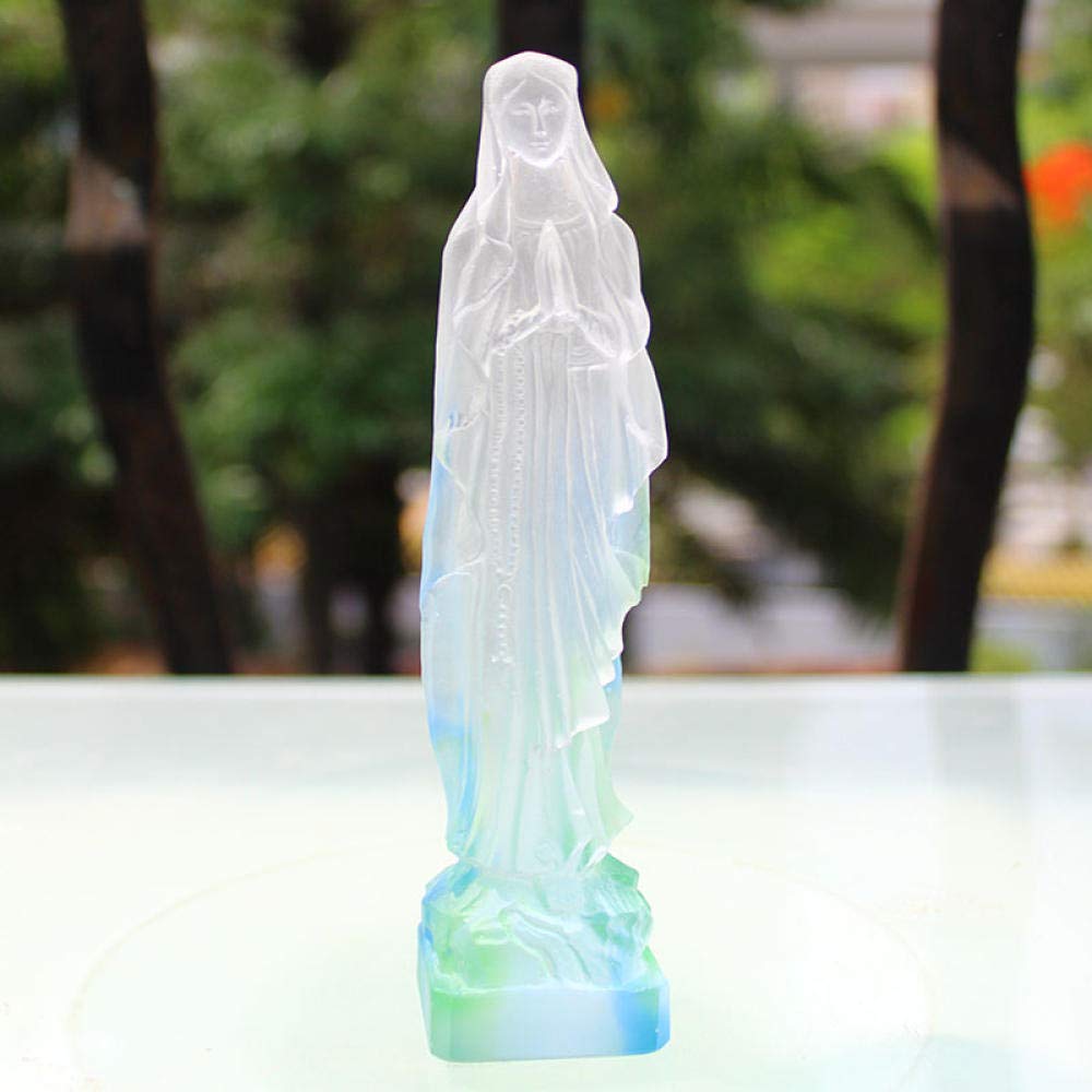 Handmade Virgin Mary Statue - Christian Figurine, Animal Ornament & Glass Sculpture for Home Decor, Christmas Gifts & Religious Supplies | Perfect for Church Altar, Family Prayer Room & Holiday Decorations