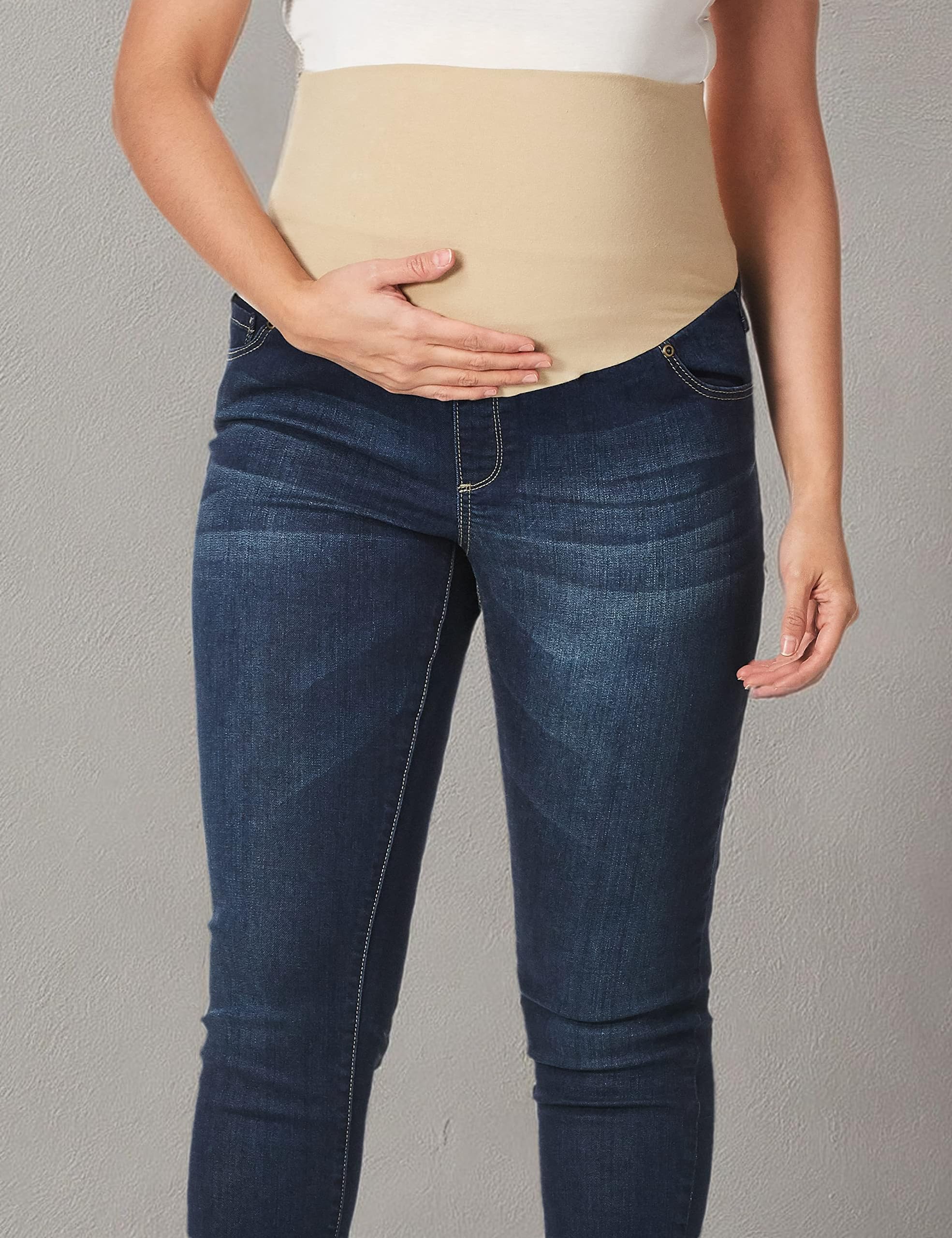 Three Seasons Maternity Women's Stretch Skinny Jeans with Comfortable Belly Band - Dark Wash Denim Pants for Pregnancy (Size X-Large) | Perfect for Work, Casual Outings & Everyday Wear