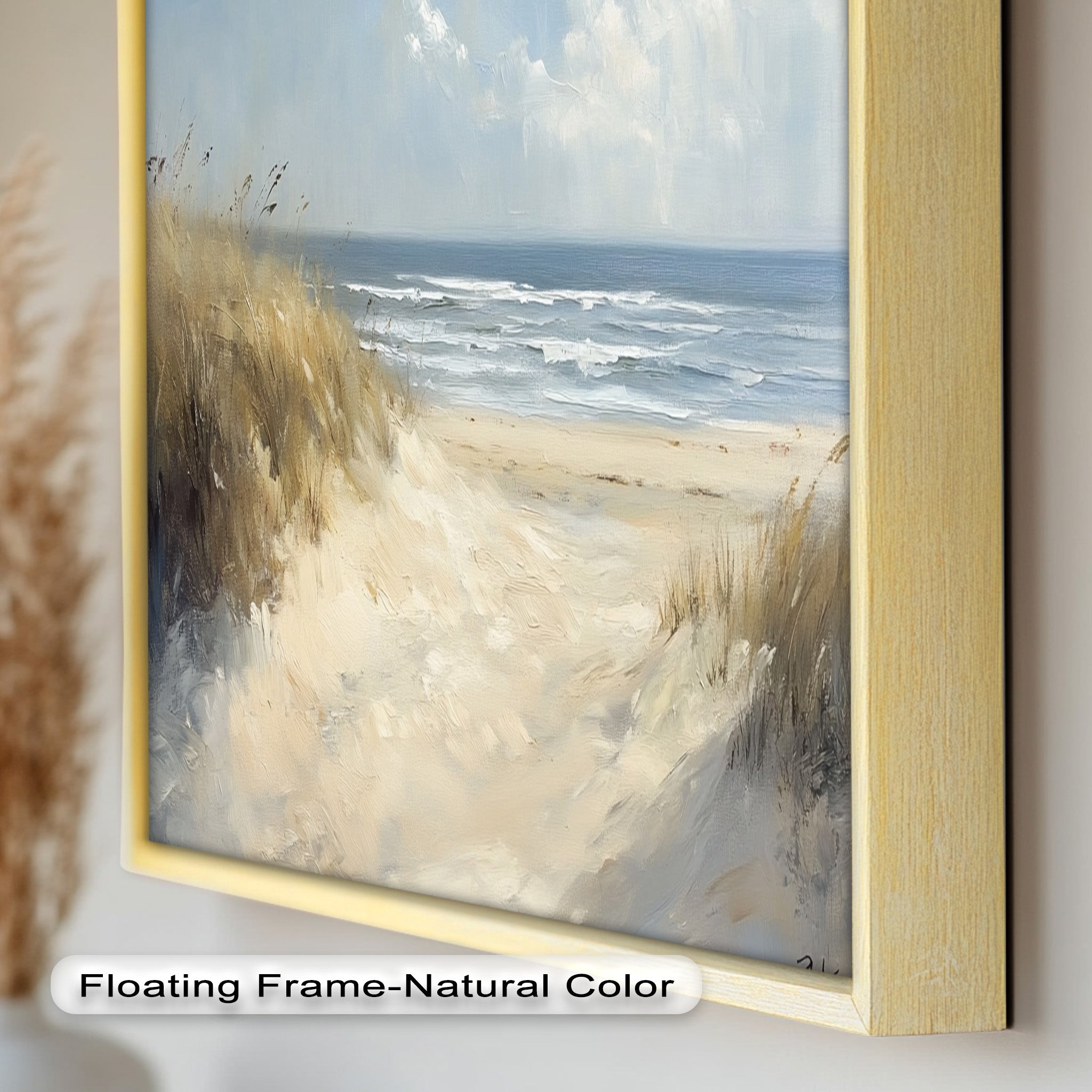 Coastal Breeze Beach Oil Painting - Handmade Seascape Wall Art for Living Room, Bedroom & Office Decor