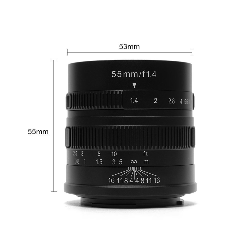 7artisans 55mm F1.4 APS-C Manual Focus Prime Lens for Canon EOS-M Mount (M1 M2 M3 M5 M6) - Perfect for Portrait, Street & Low Light Photography