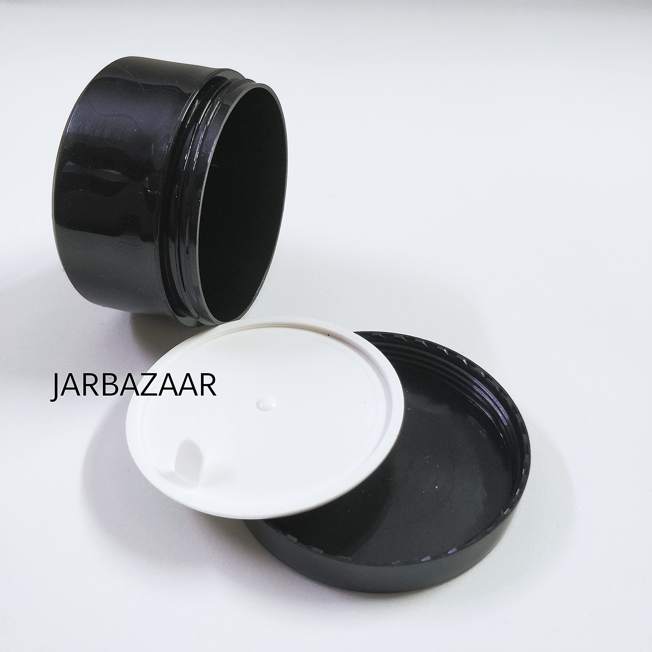 JARBAZAAR 8-Piece Plastic Cosmetic Containers Set (50g Each) - Empty Travel-Friendly Jars with Inner Lids for DIY Creams, Body Butter & Lotions | Perfect for Home Spa, Skincare Storage & Travel Essentials