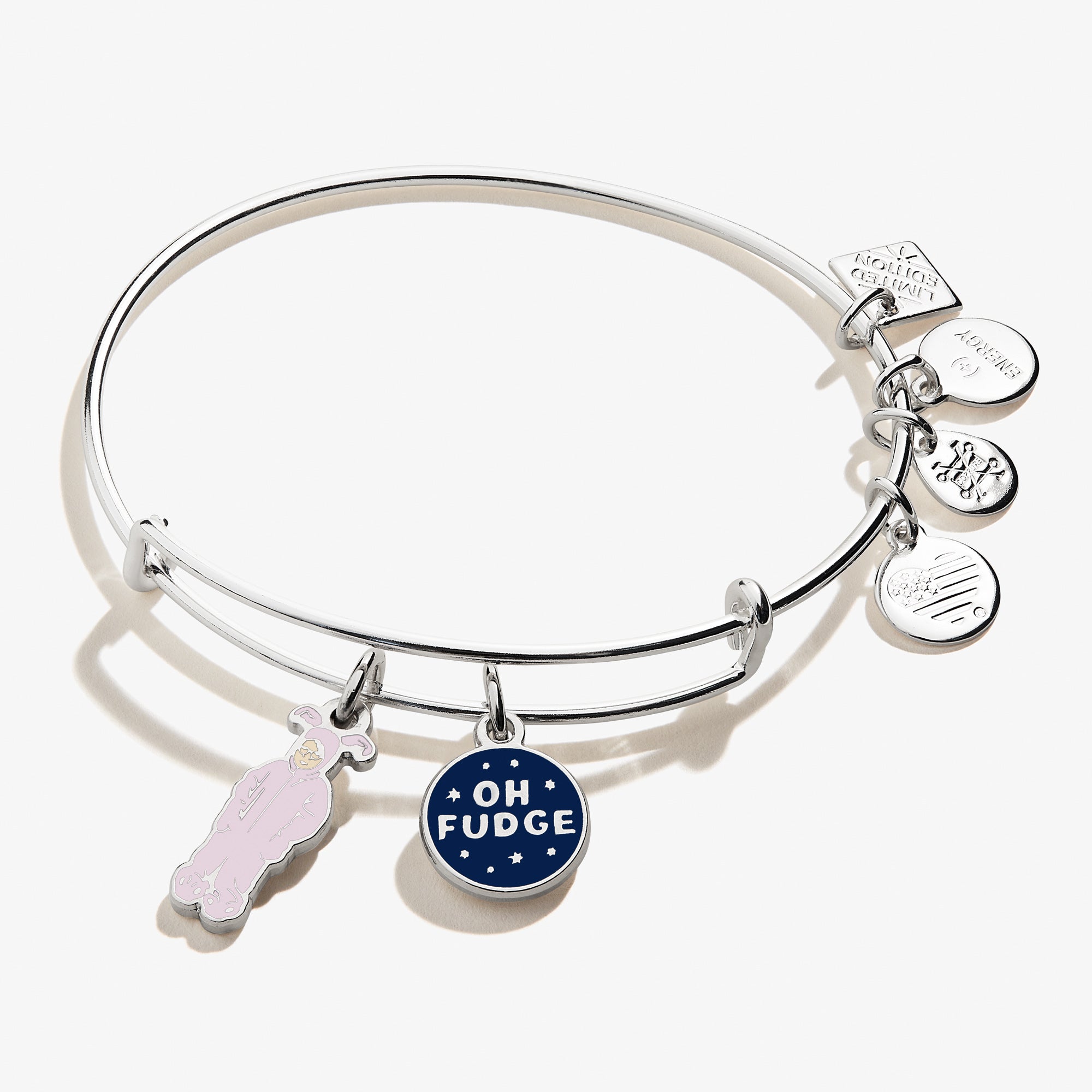 Christmas Story™ 'Oh Fudge' Duo Charm Bangle - Festive Holiday Jewelry for Women, Christmas Gifts & Party Accessories - Perfect for Christmas Parties, Gift Exchanges & Holiday Fashion
