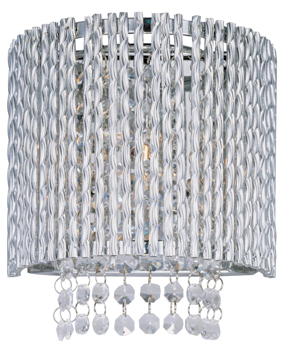 Polished Chrome Spiral 1-Light Modern Wall Sconce with Included Bulbs - Perfect for Bedroom, Living Room, and Hallway Lighting Decor