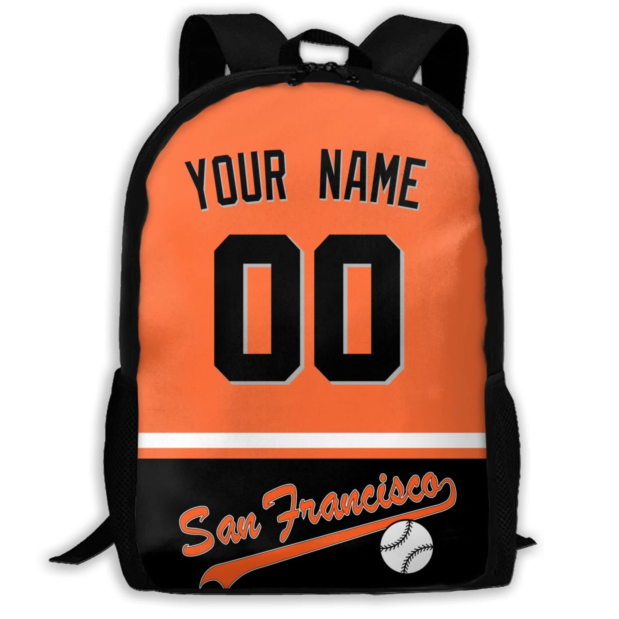 ANTKING San Francisco Backpack - High Capacity Customizable Name & Number Backpack for Kids, Men & Fans - Perfect for School, Travel & Sports Events