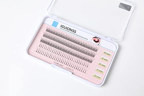 IGUIONSS Fairy Fishtail & Spikes Premade DIY Eyelash Extensions - Natural Soft 10-12mm Mixed Individual Lash Clusters for Dramatic Eye Makeup | Perfect for Parties, Weddings & Special Occasions