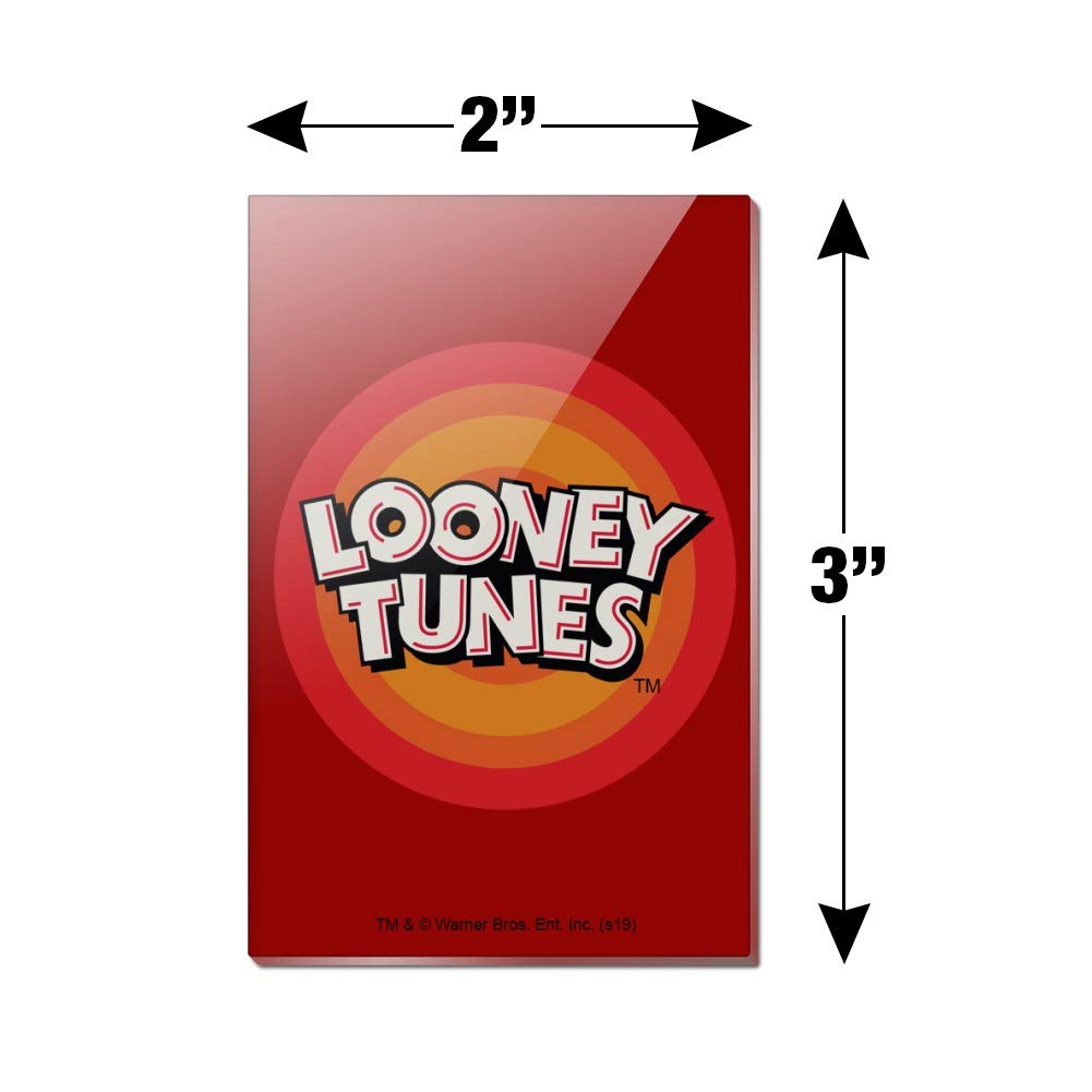 Looney Tunes Logo Rectangle Acrylic Fridge Magnet - Fun Cartoon Character Refrigerator Decor for Kitchen, Office & Dorm Room