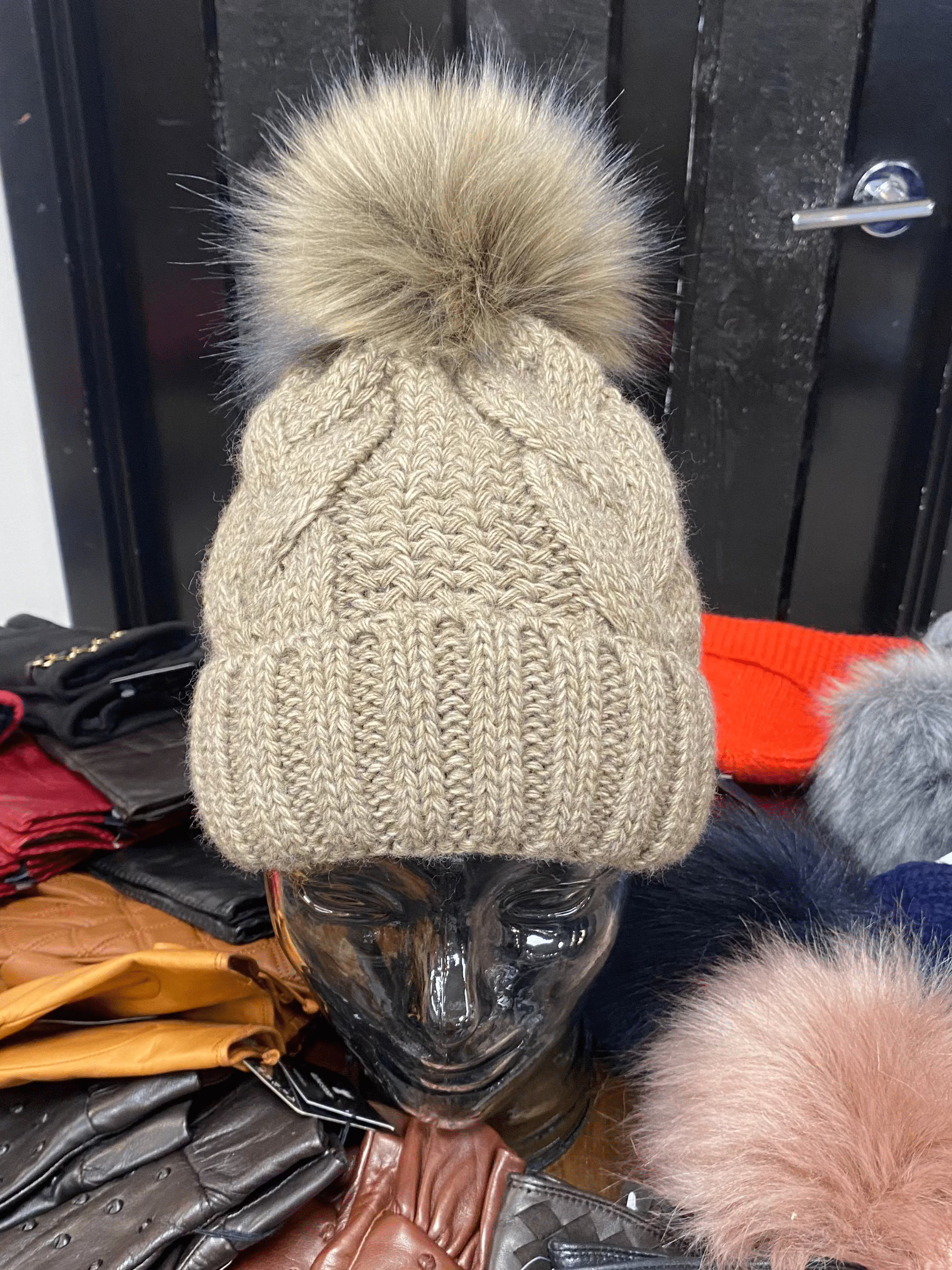 Heather Beige Cable Knit