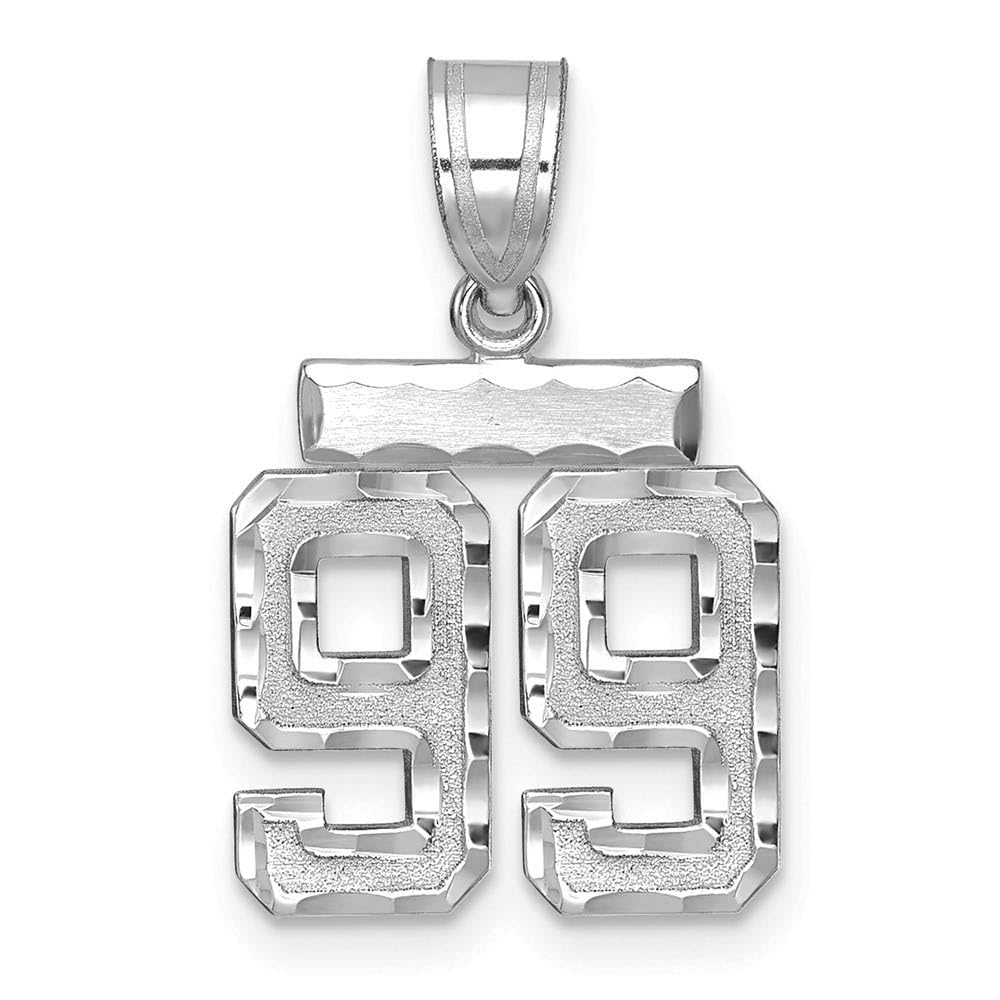 14k White Gold Black Bow Pendant - Varsity Collection for Sports Fans