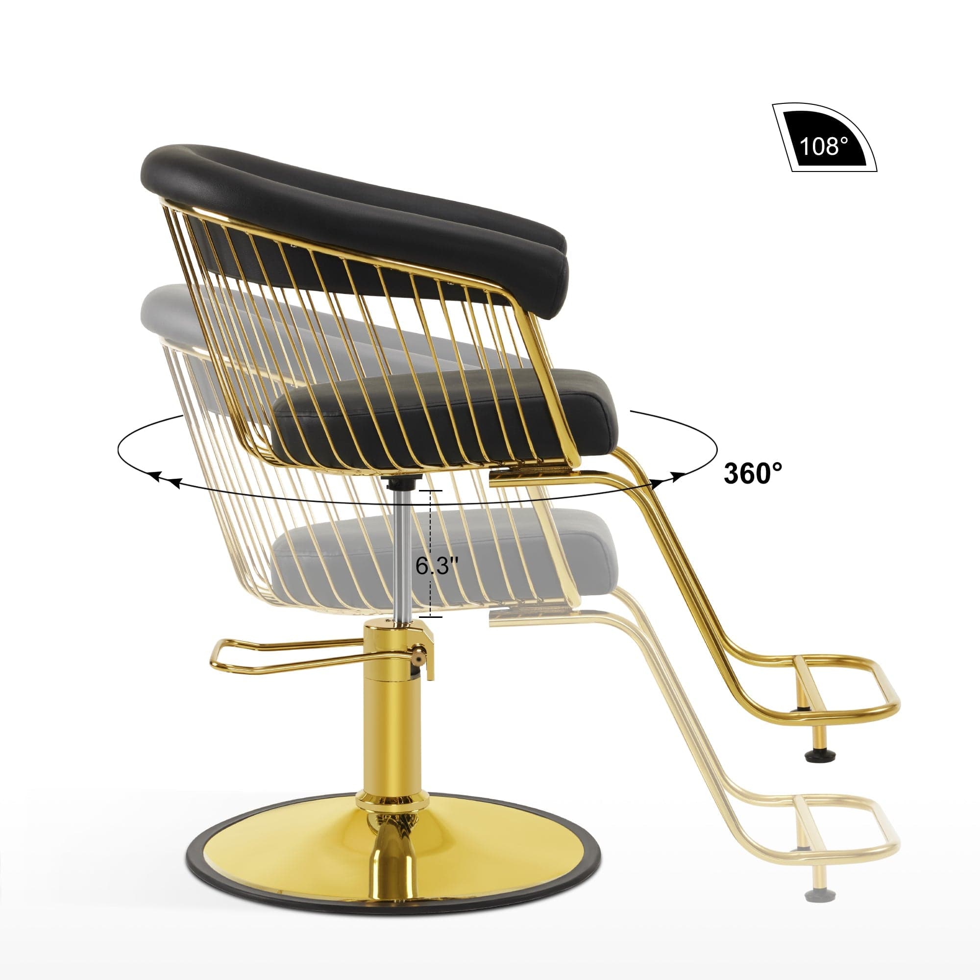 Premium AURA Salon Chair - Ergonomic Styling Chair for Hairdressers & Barbers - Perfect for Salons, Barber Shops & Home Use