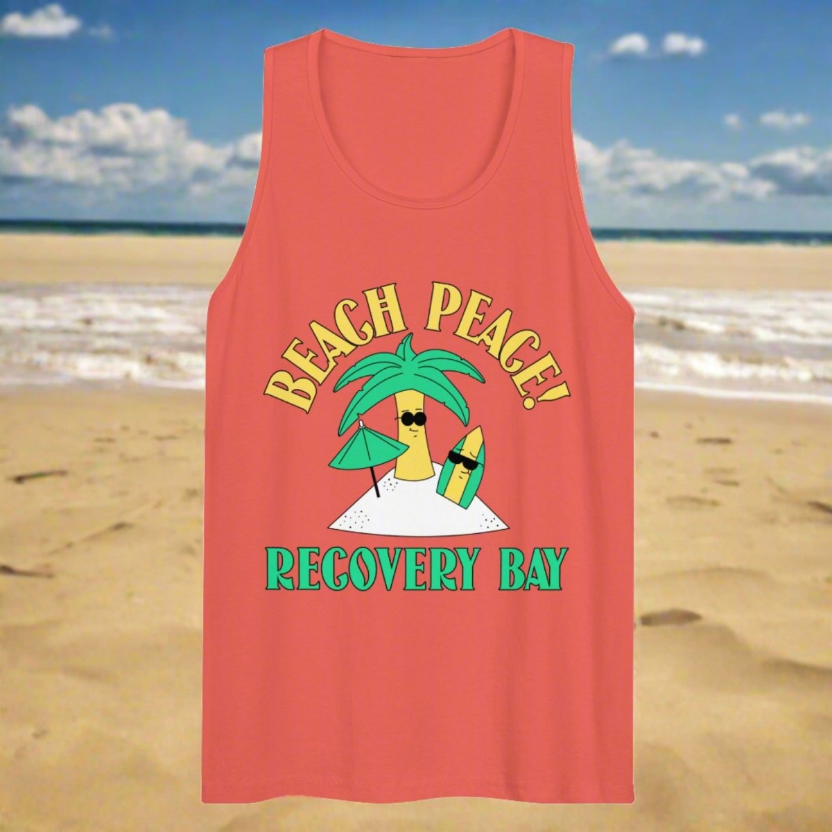 Beach Peace Recovery Bay Men's Premium Tank Top - Breathable Quick-Dry Athletic Shirt for Gym, Running & Outdoor Activities