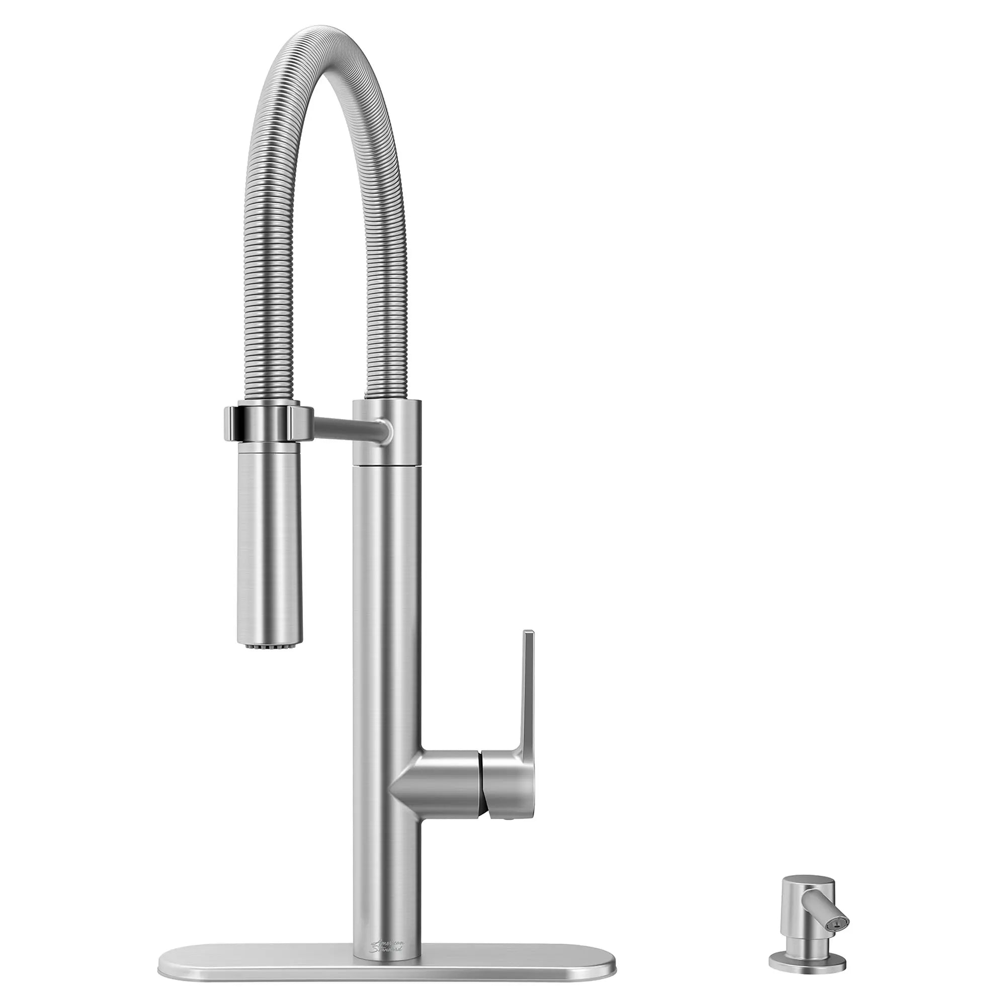 Grayson Semi-Professional Single Handle Kitchen Faucet - High Arc Pull Down Sprayer, Brushed Nickel Finish for Modern Home & Restaurant Use