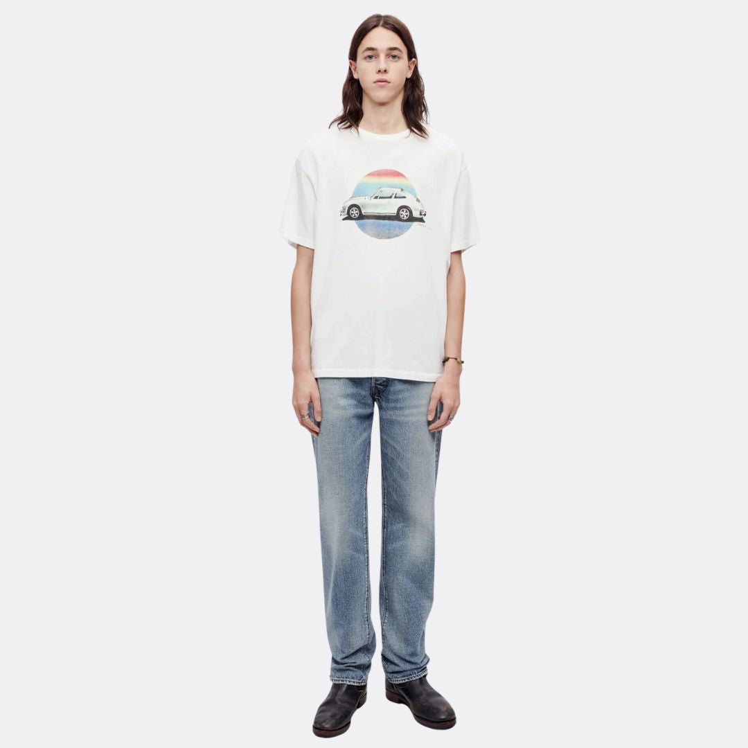 1401 Straight Mid Worn Light Blue Jeans - Comfortable Vintage Denim for Casual Wear & Everyday Style
