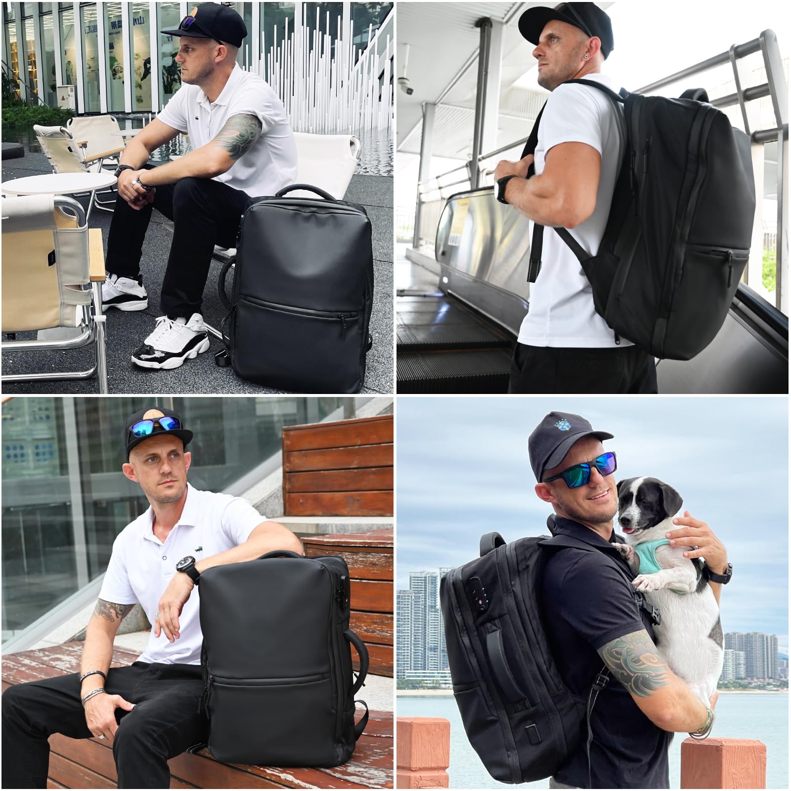 Zurligi 70L Expandable Travel Backpack with Vacuum Compression System & Air Pump - Waterproof Hiking Backpack with USB Charging Port, TSA Lock for Laptop - Perfect for Business Trips, College, Camping & Weekend Getaways