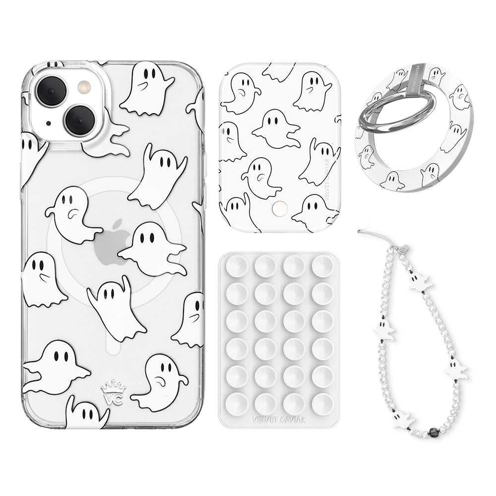 Ghosted iPhone Bundle Set with Non-Slip Grip - Shockproof Phone Case & Screen Protector for iPhone 13/14/15 Pro Max - Perfect for Outdoor Sports, Gym Workouts & Daily Protection