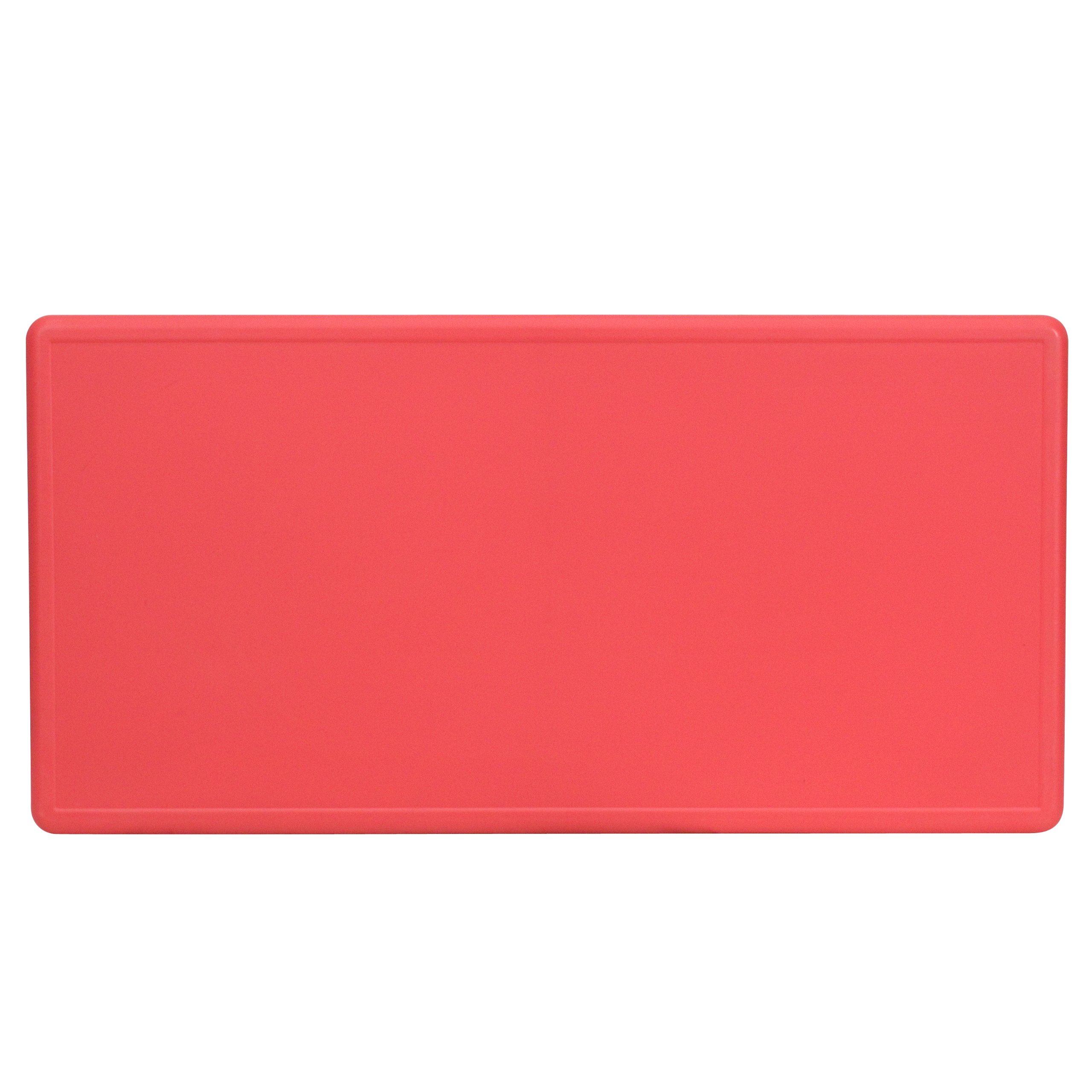 EMMA + OLIVER 24x48 Inches Red Plastic Adjustable Height Kids Activity Table - Perfect for Playrooms, Classrooms & Daycare Centers