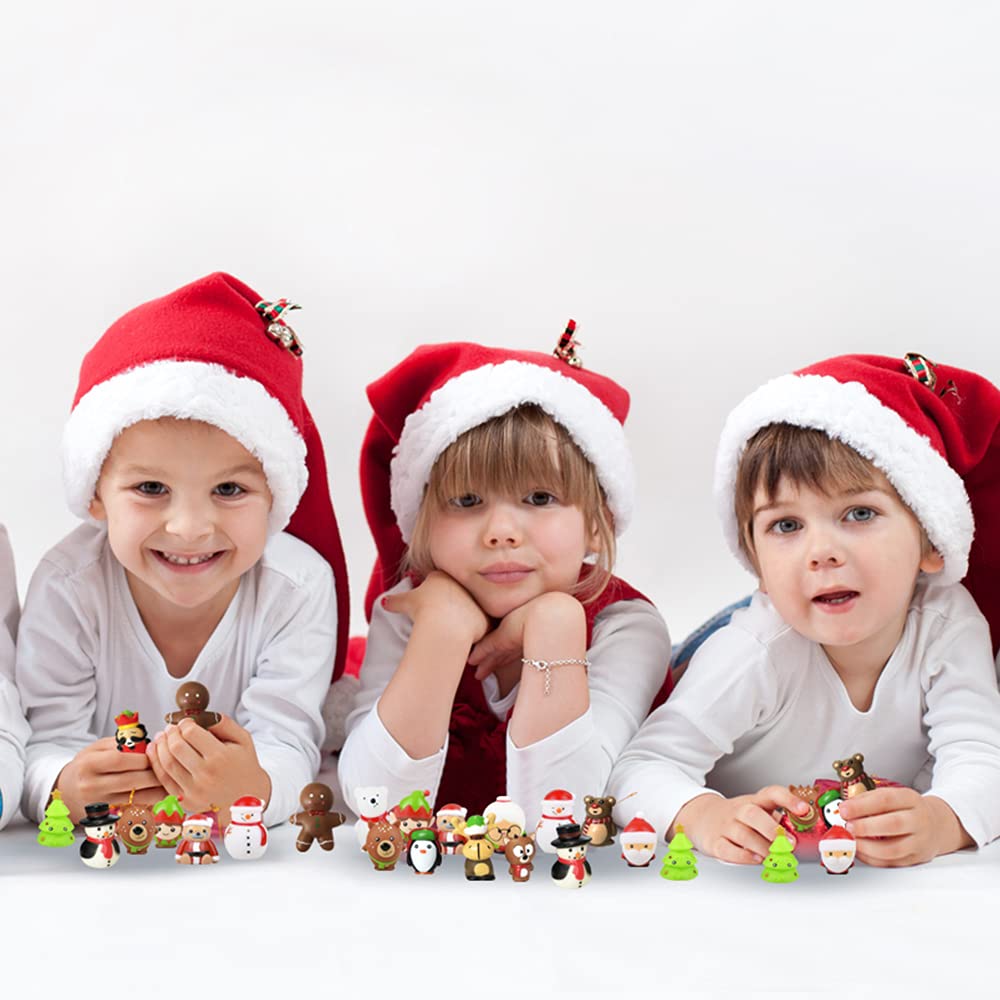 ArtCreativity Christmas Figurines for Kids - 12 Pack Mini Holiday Decorations, Stocking Stuffers, Bath Toys & Party Favors | Perfect for Christmas Decor, Gift Bags & Festive Playtime