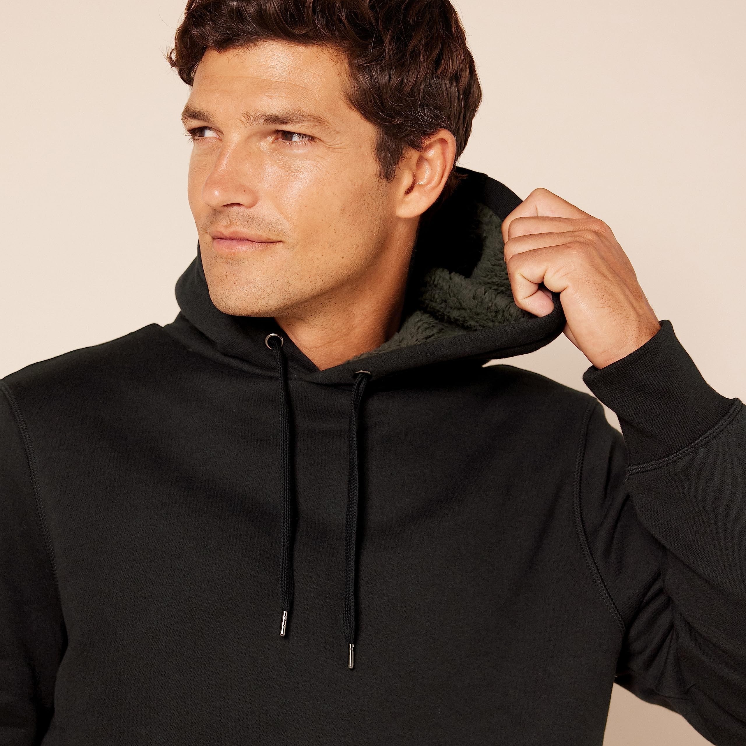 Amazon Essentials Men's Sherpa-Lined Hooded Pullover Sweatshirt - Warm Winter Fleece Hoodie for Outdoor Activities & Casual Wear