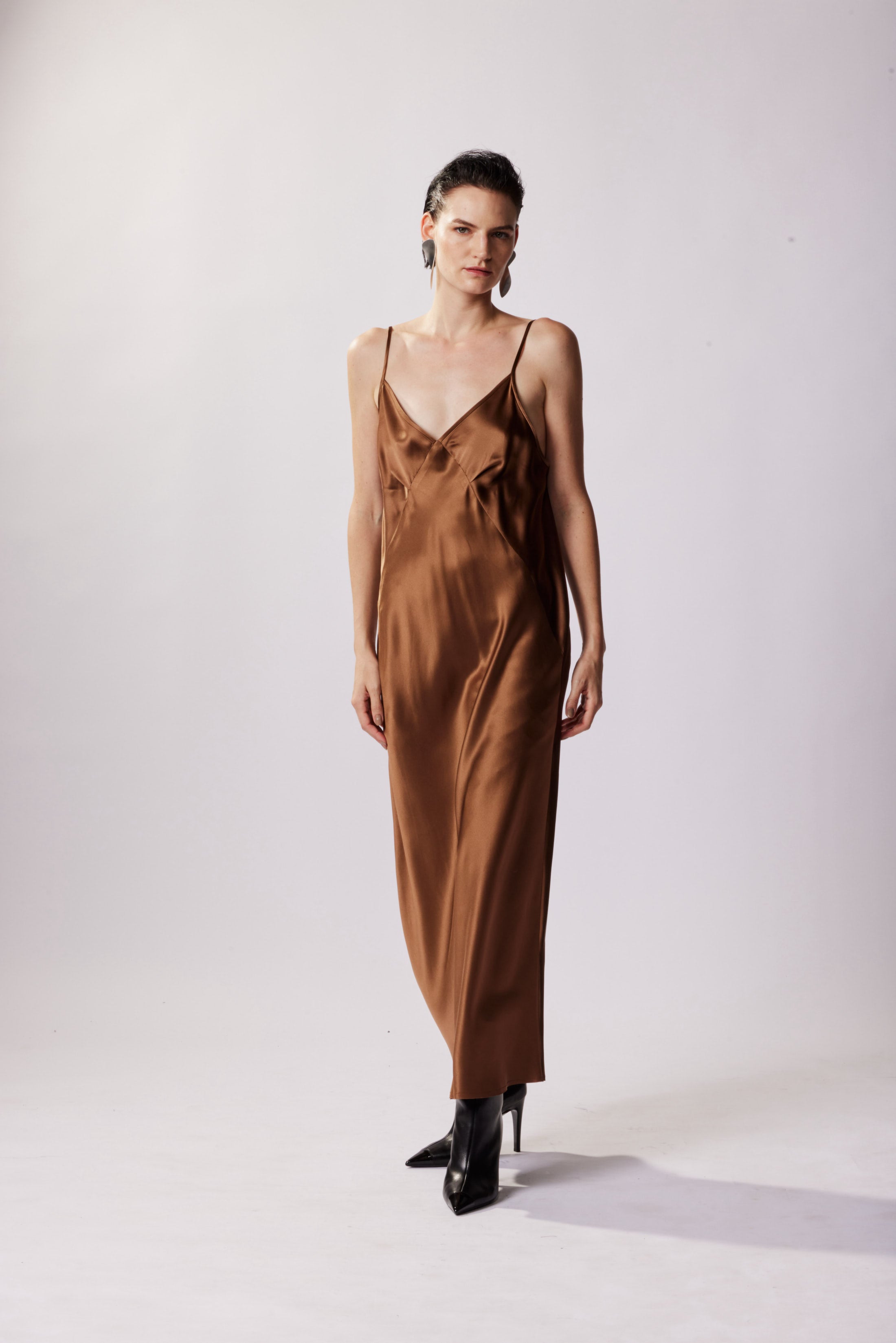 Elegant 7/8 Length Triangle Slip Dress in Natural Color - Perfect for Casual Outings, Date Nights & Summer Vacations
