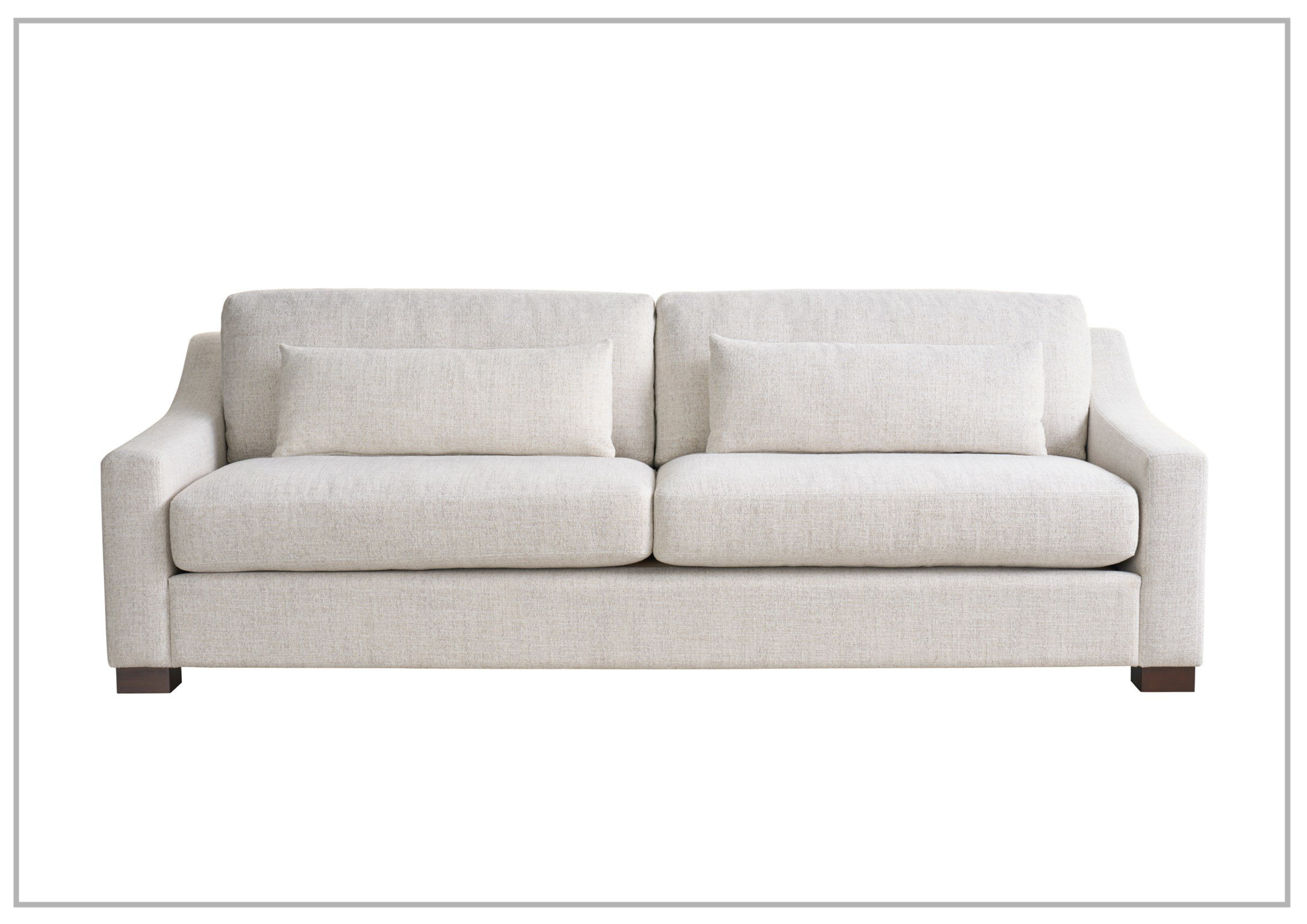 Universal Brooklyn Fabric Sofa with Throw Pillows - White Modern Living Room Couch for Small Spaces, Apartments & Cozy Home Decor