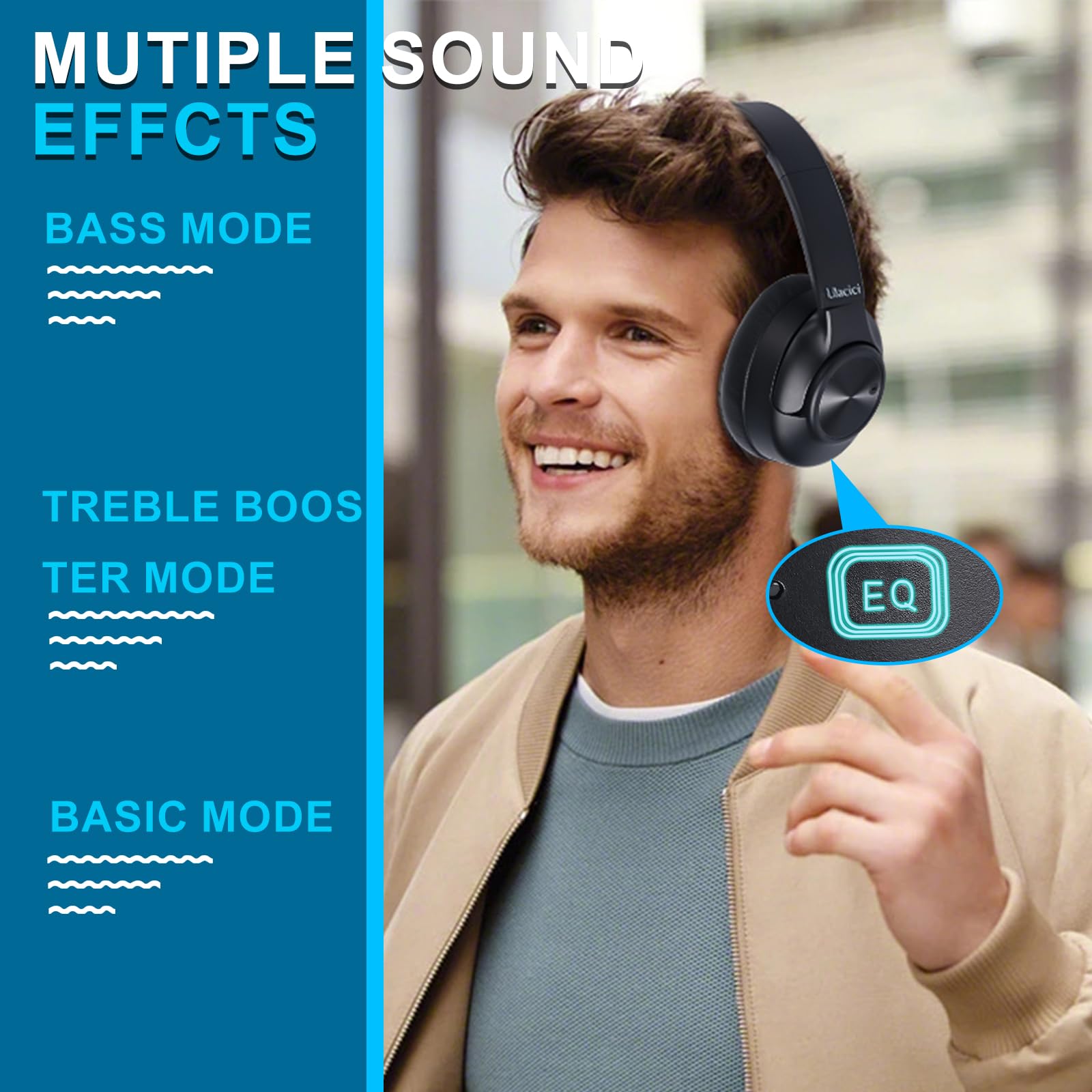 Premium Active Noise Cancelling Headphones - Wireless Bluetooth Over-Ear Headphones with HiFi Sound, 60H Playtime for Android/iOS - Perfect for Travel, Work & Gaming