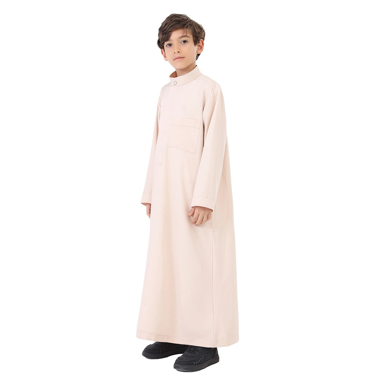 Middle East Arab Boy Thobe Thawb with Pocket #B24886 - Traditional Islamic Robe for Kids, Eid & Special Occasions