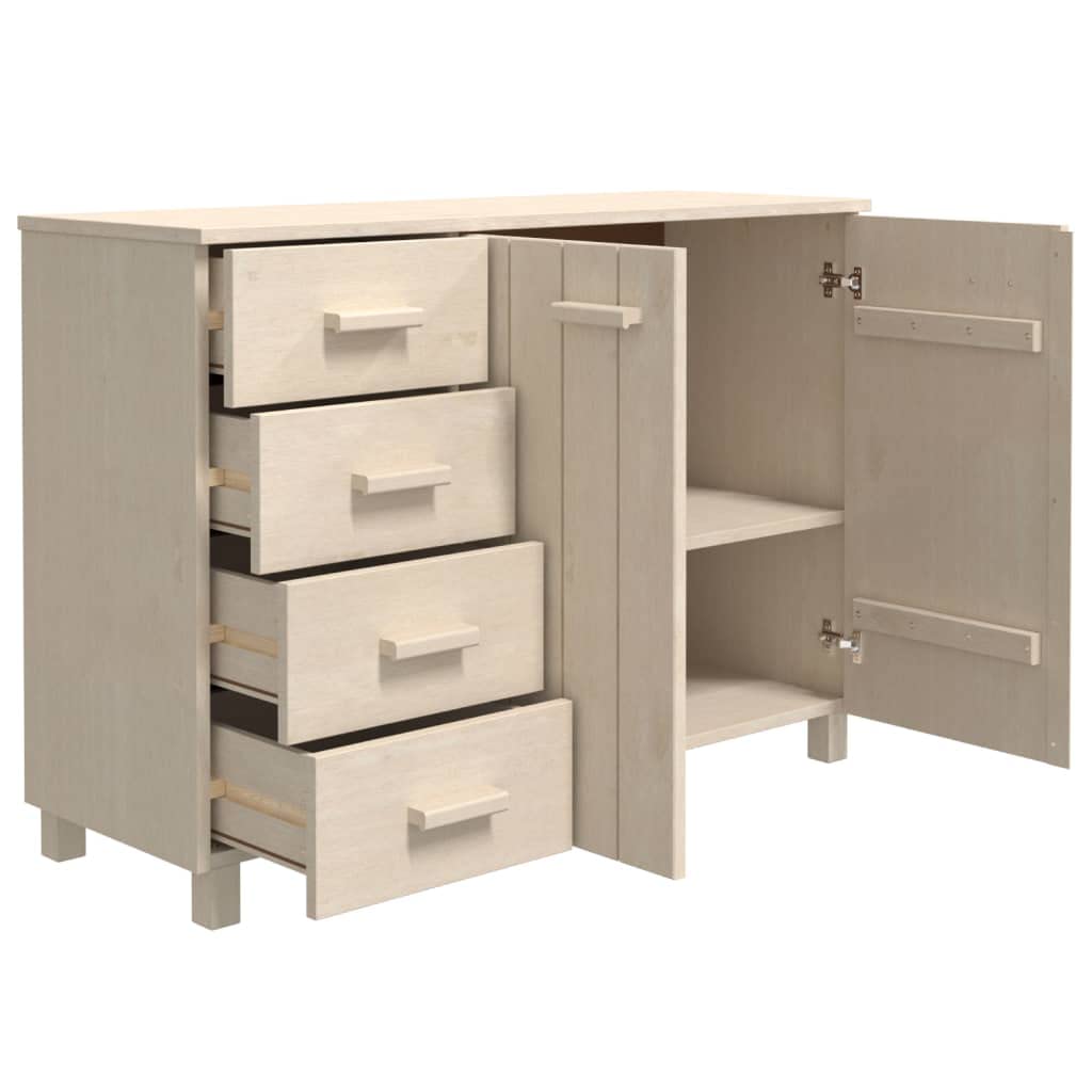 vidaXL Solid Wood Pine Sideboard - Bar Buffet Cabinet with Drawers for Kitchen, Dining Room & Living Room | HAMAR Honey Brown Finish | Perfect for Home Storage & Entertaining Guests