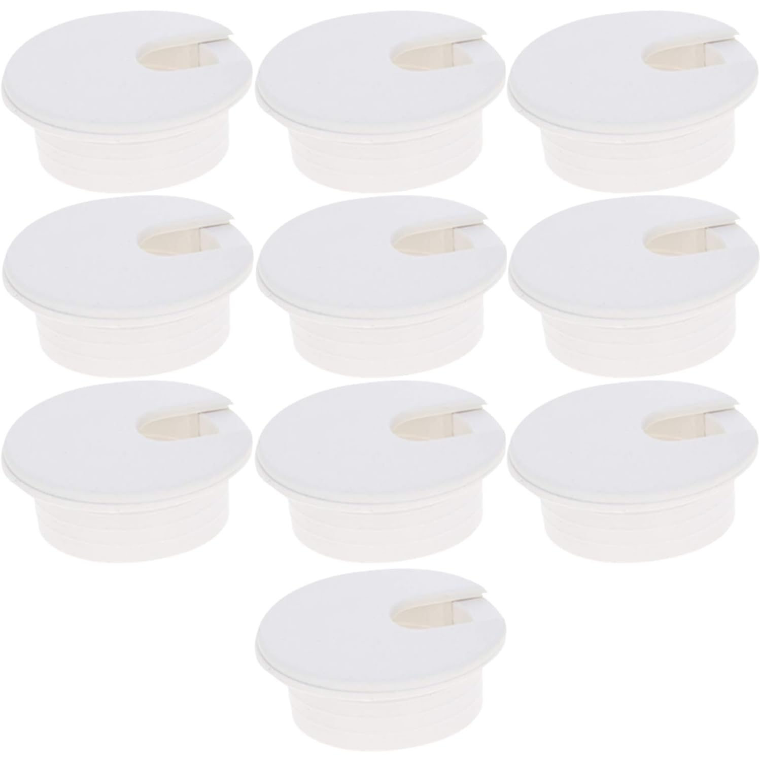 5Pcs 1-3/8 Inch (35mm) Plastic Desk Cable Grommet - Durable PC Computer Desk Cord Hole Cover for Office Desks, TV Stands & Tabletops - Perfect for Cable Management & Workspace Organization