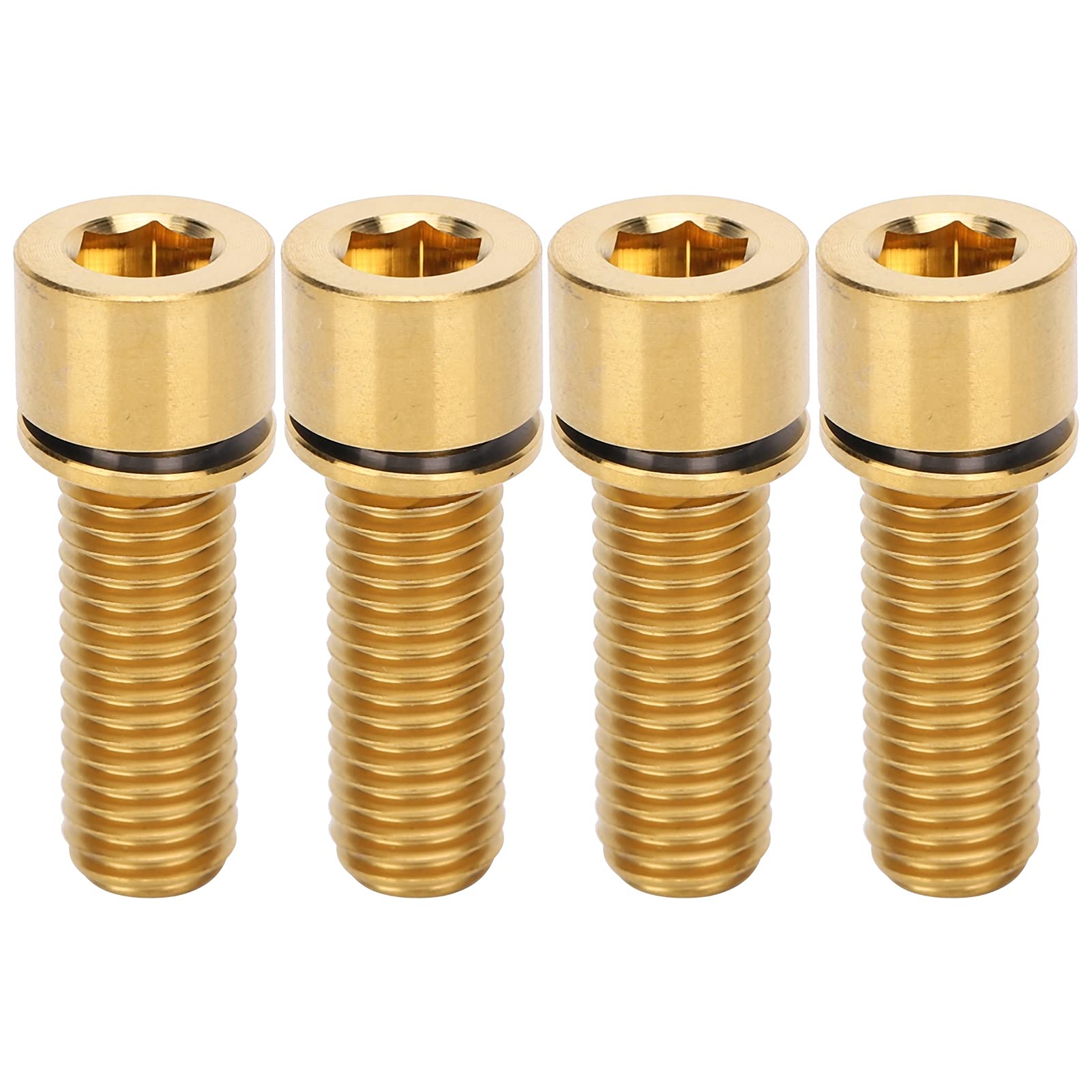 Keenso 4 Pcs M7x20mm Titanium Alloy Bike Stem Screws - High Strength Bicycle Handlebar Stem Bolts for MTB Road Bike Cycling Accessories | Perfect for Mountain Biking, Commuting & Bike Maintenance