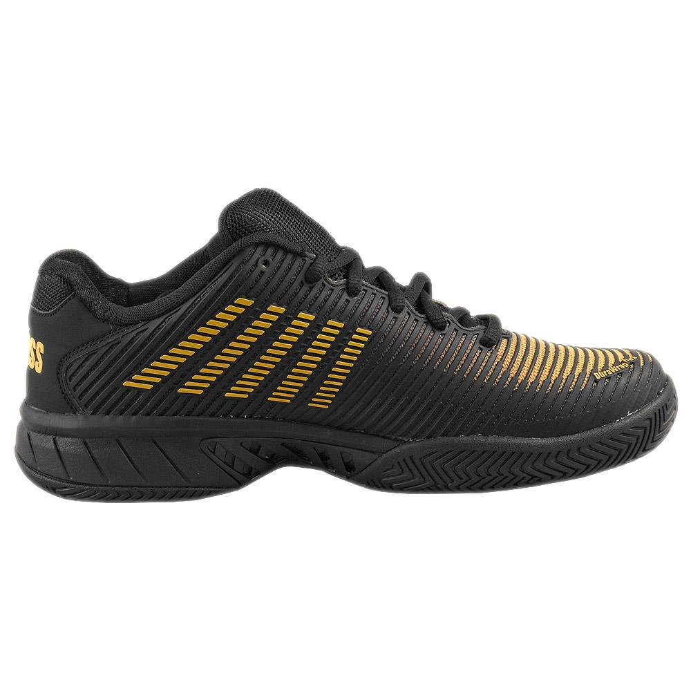 K Swiss Men's Hypercourt Express 2 Tennis Shoes - Moonless Night/Amber Yellow - Lightweight & Durable for Court Sports & Casual Wear