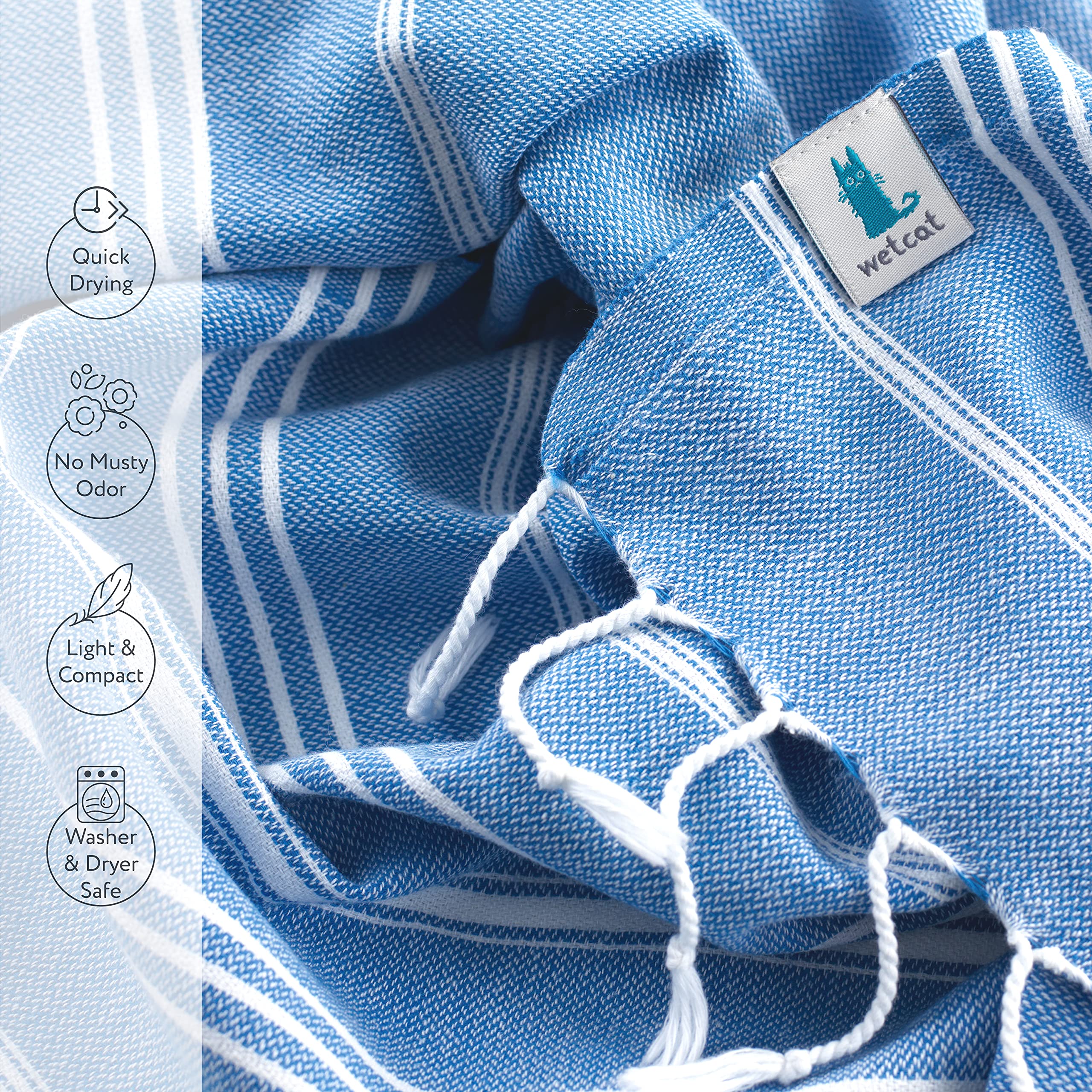 Premium WETCAT 100% Turkish Cotton Hand Towels Set of 2 (20